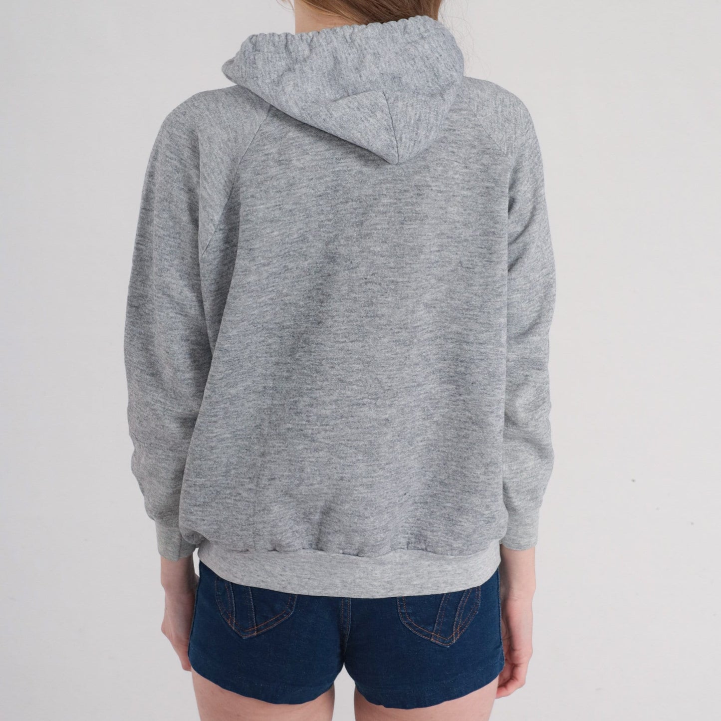 90s Spalding Hoodie Heather Grey Raglan Athletic Logo Pullover Medium
