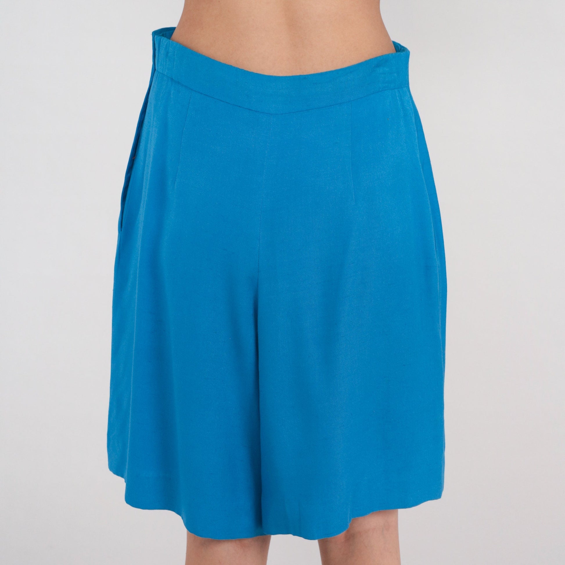 90s Liz Claiborne Blue Wide Leg High Waisted Shorts Medium