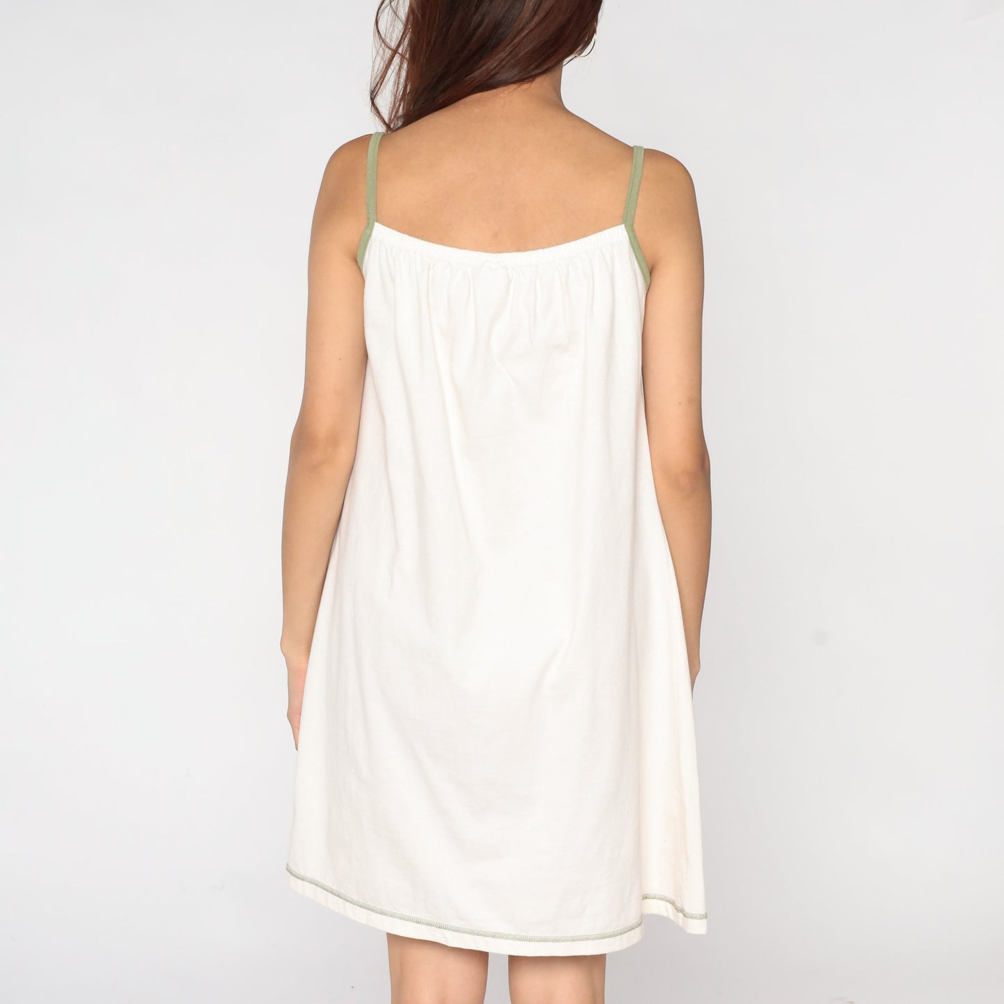 Y2K Butterfly Mini Dress Cancun Mexico White Tank Sleeveless Extra Large