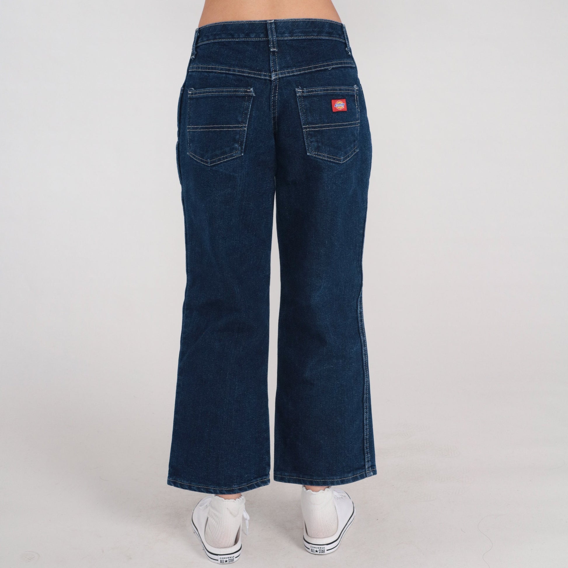 Y2K Dickies Flare Jeans Low Rise Dark Wash Denim Bell Bottom 00s Medium