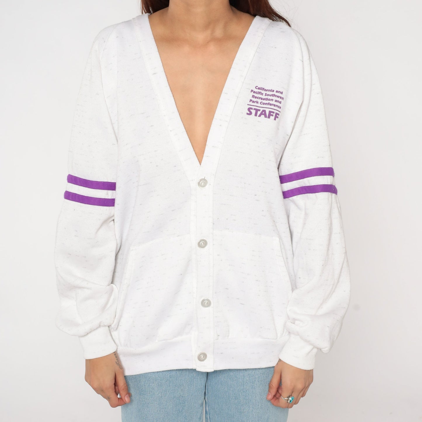 90s California Pacific Southwest Recreation Park Conference Cardigan White XXL