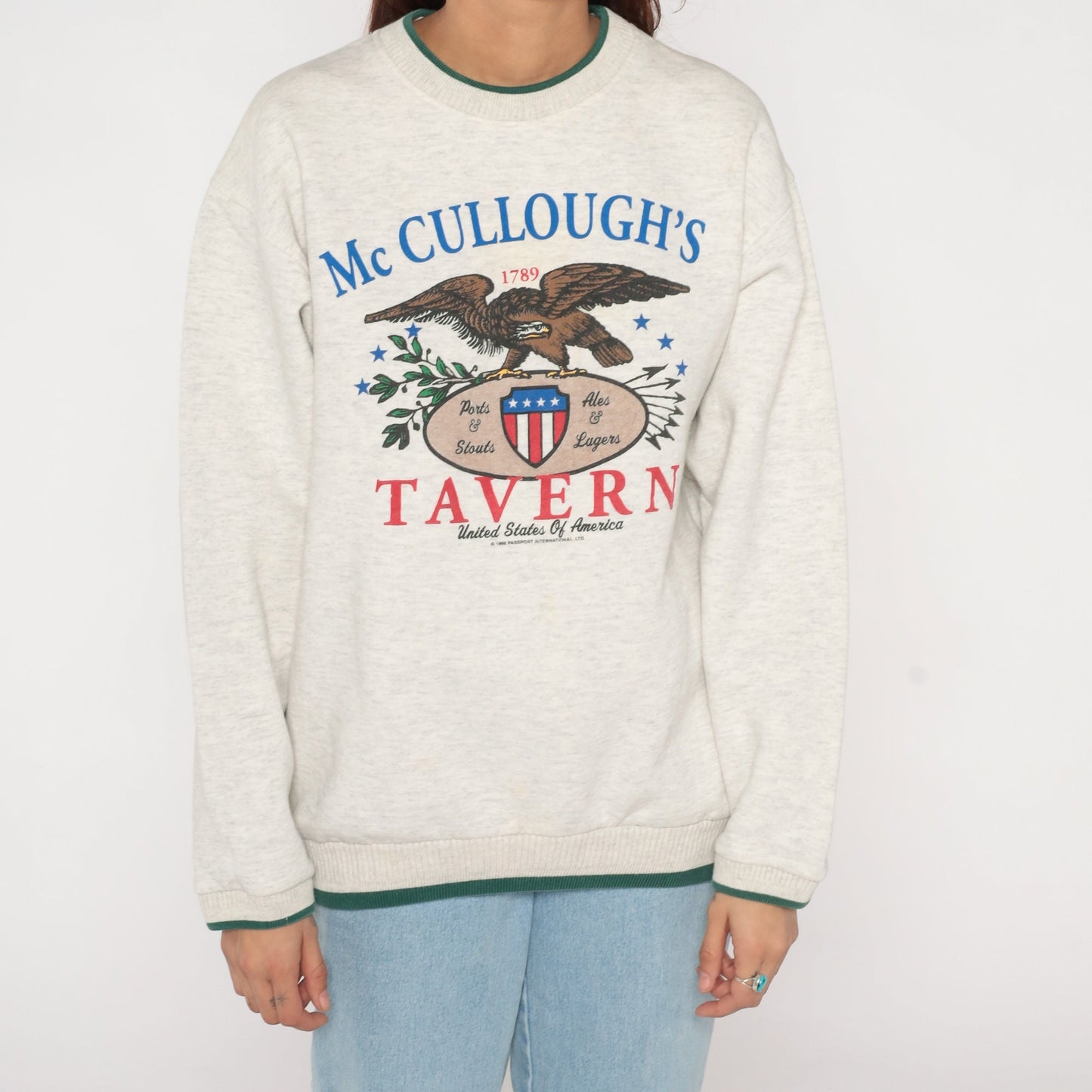 90s McCullough's Tavern Greencastle Pennsylvania Sweatshirt Heather Grey Large