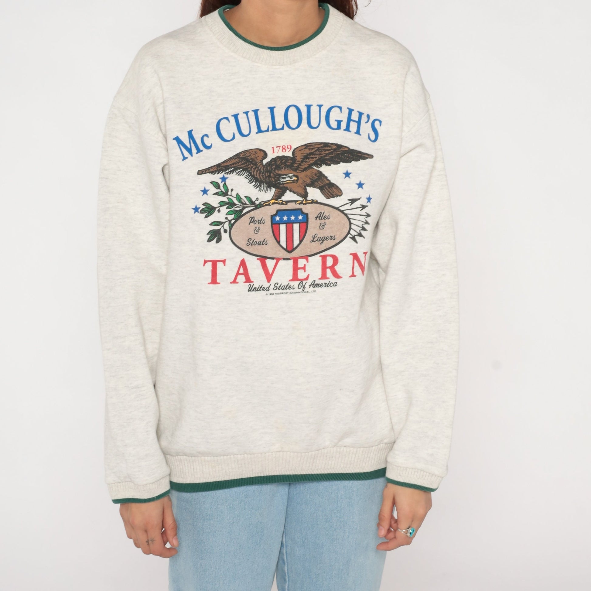 90s McCullough's Tavern Greencastle Pennsylvania Sweatshirt Heather Grey Large