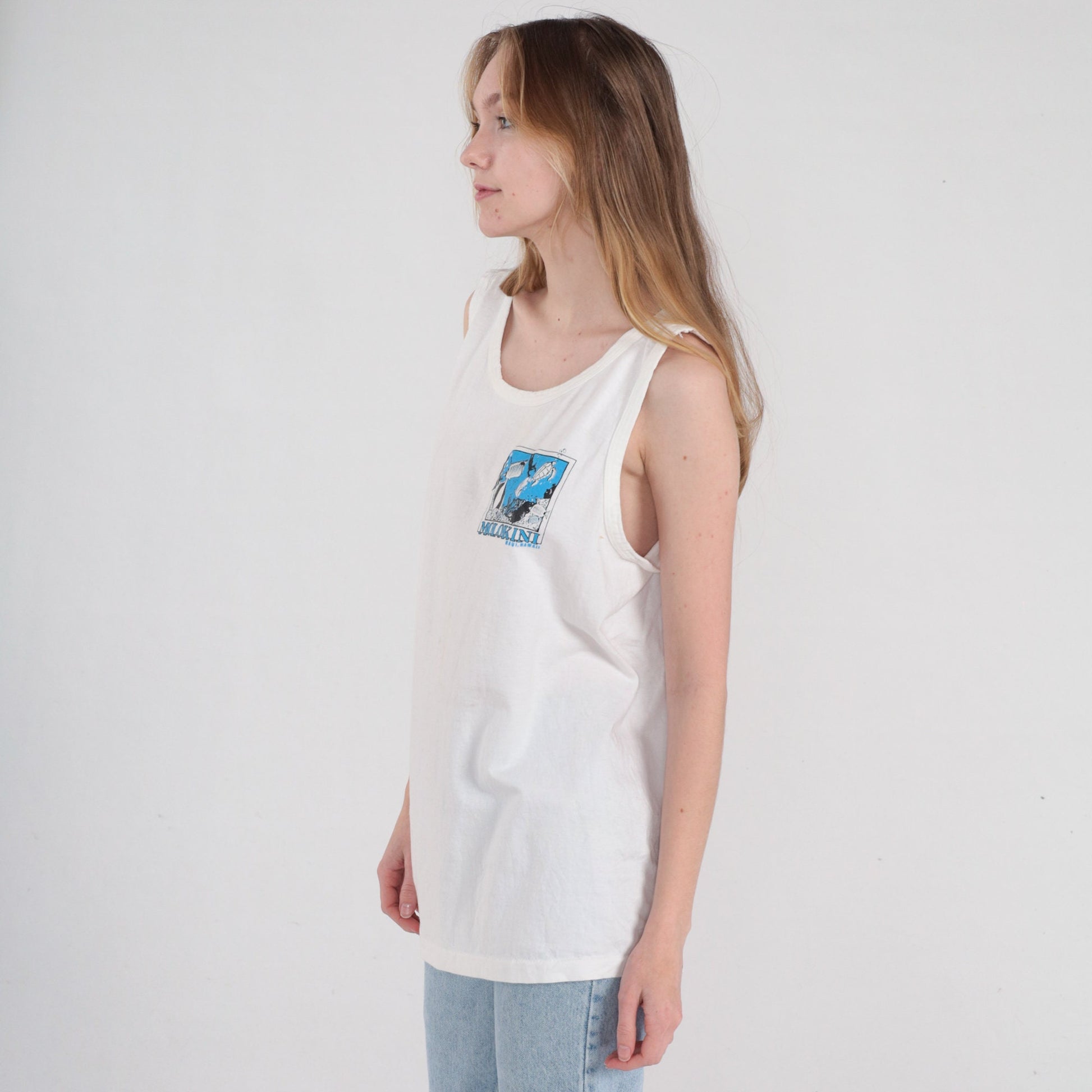 90s Molokini Maui Tank Top Tropical Fish Graphic Tee XL