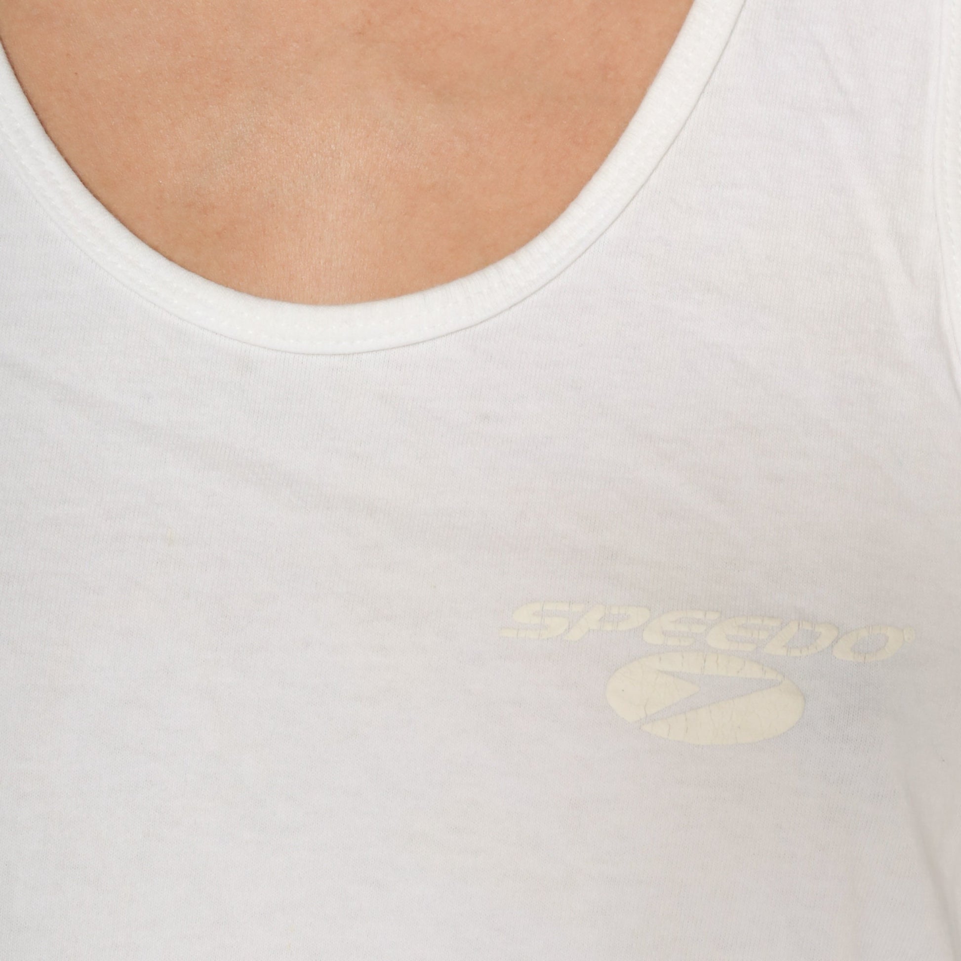 90s Speedo Tank Top White Graphic Sleeveless Swim Tee Large L