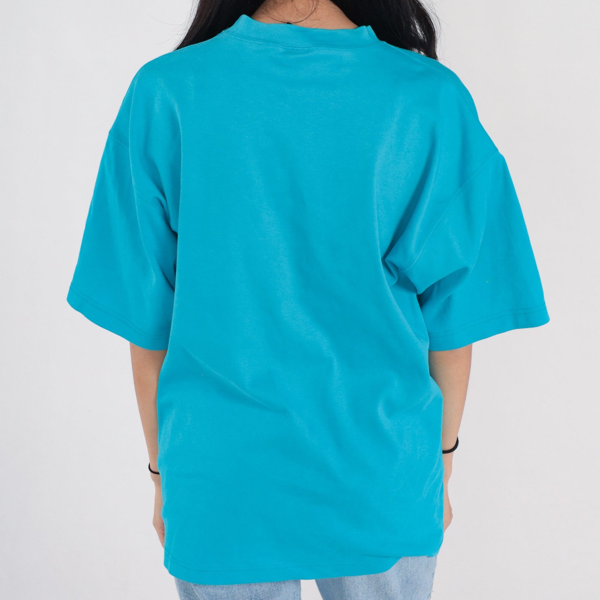 Y2K Eddie Bauer Pocket T-Shirt Blue Cotton Crewneck Medium