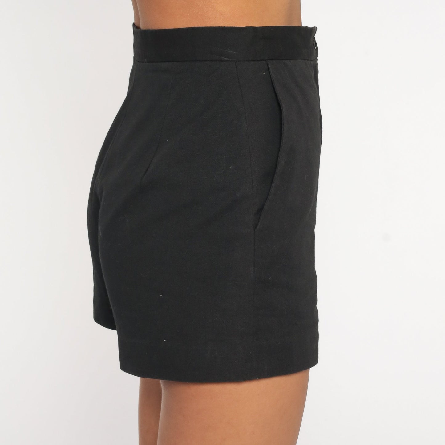 Organic John Patrick Black High-Waist Shorts Cotton Size 2 XS