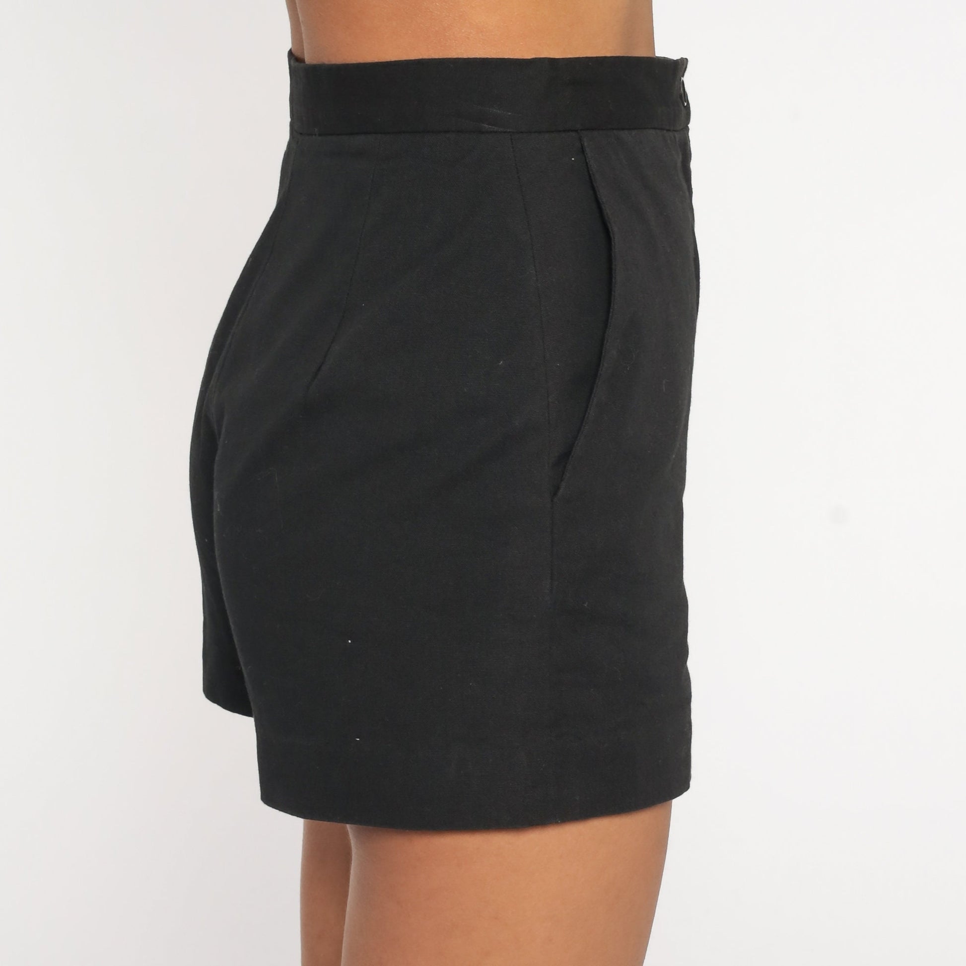 Organic John Patrick Black High-Waist Shorts Cotton Size 2 XS