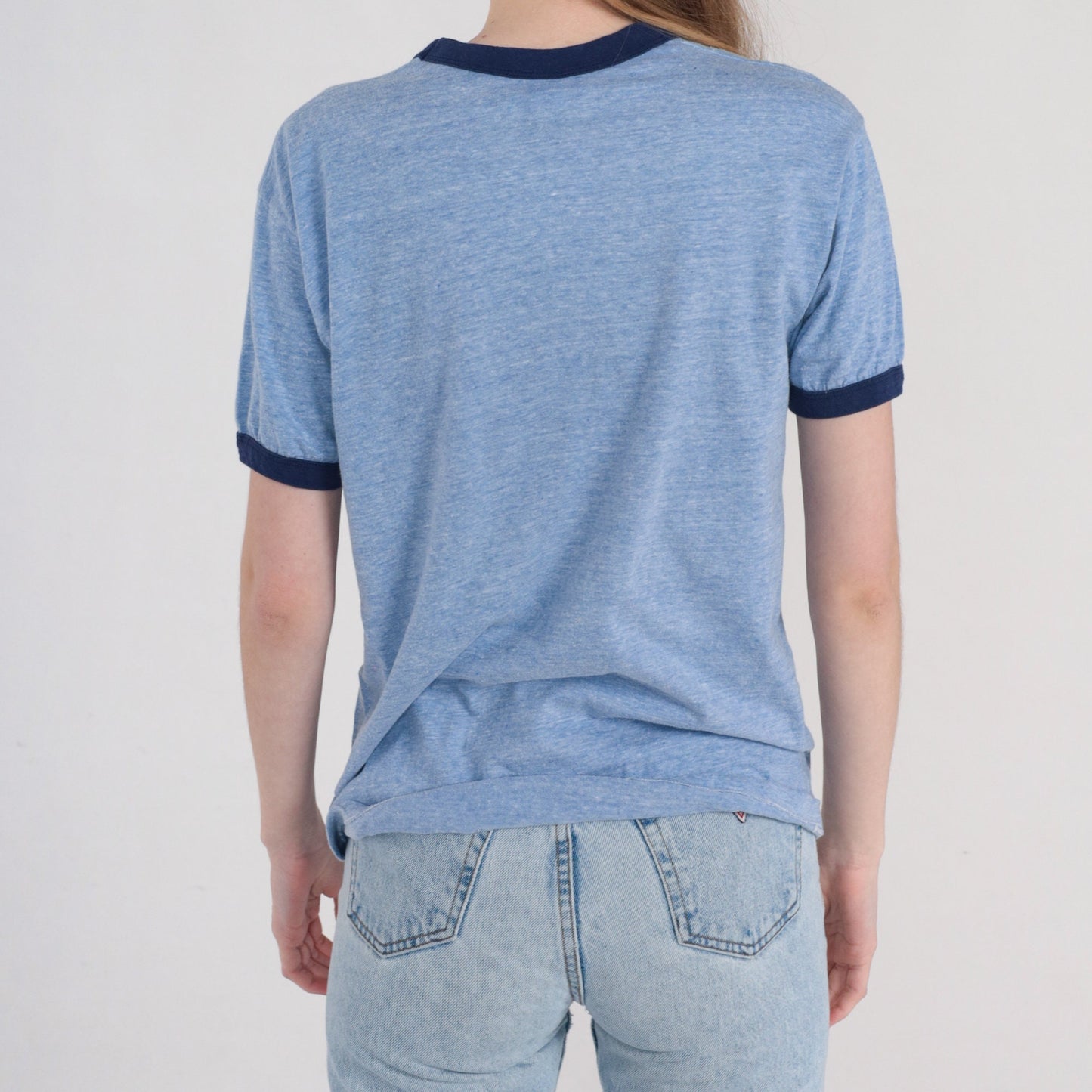 80s Ford Graphic Ringer Tee Blue Single Stitch Medium