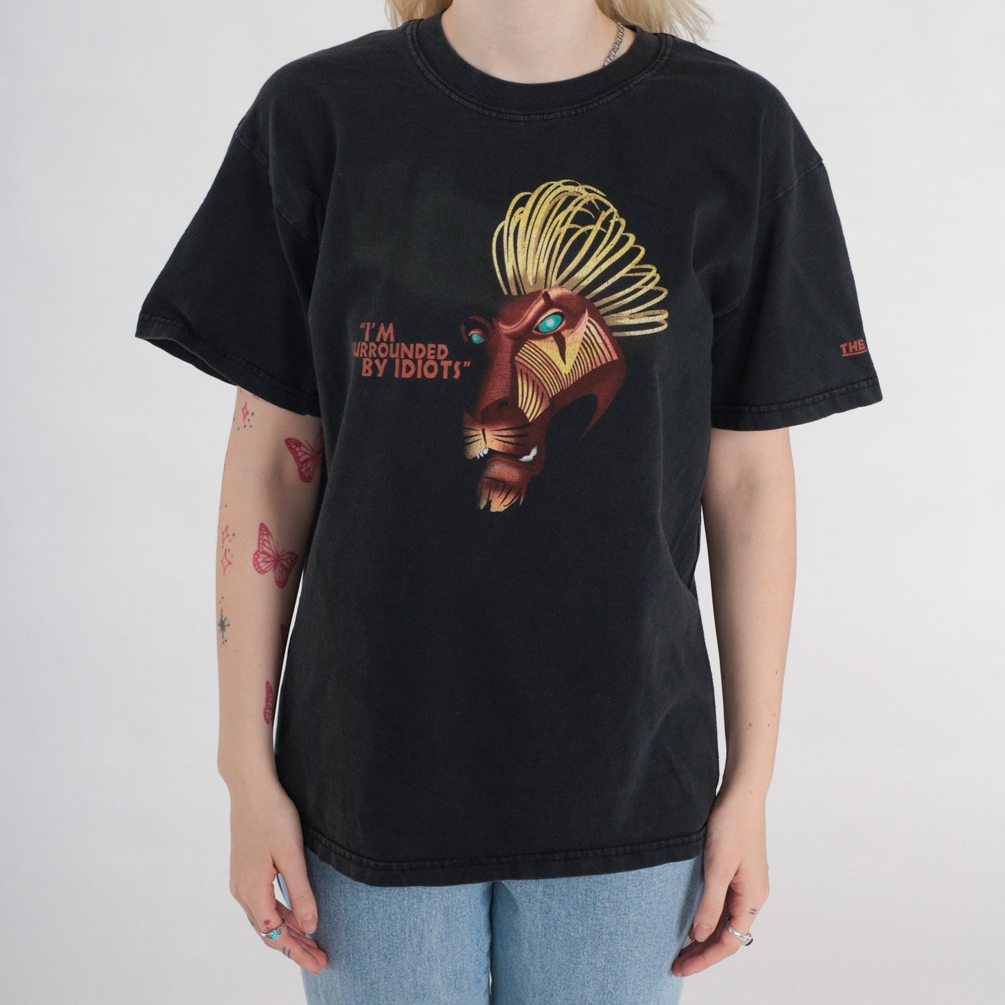 Y2K Lion King Broadway Musical Disney T-Shirt Scar Graphic Black Medium