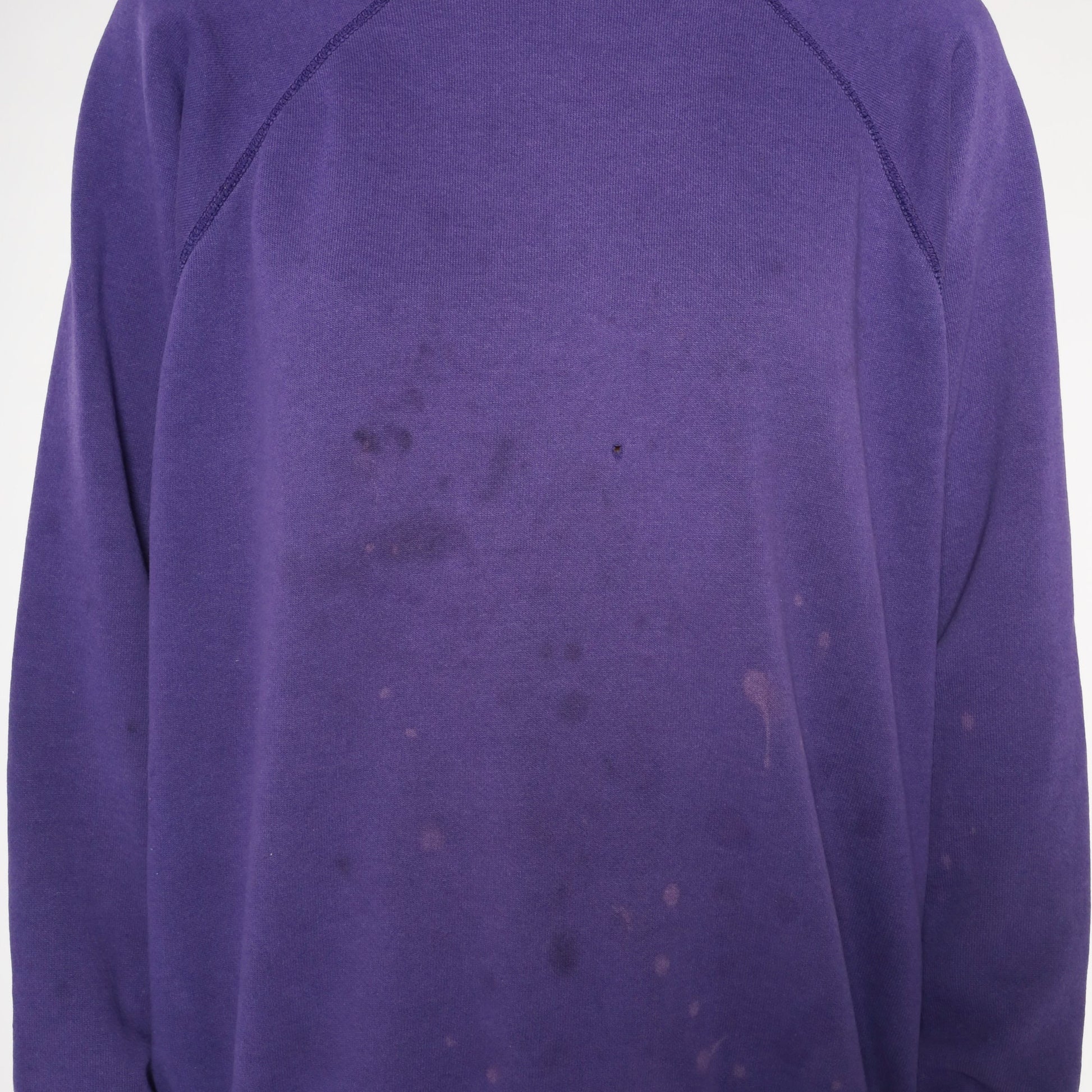 80s Purple Raglan Sweatshirt Distressed Crewneck Slouchy Large L