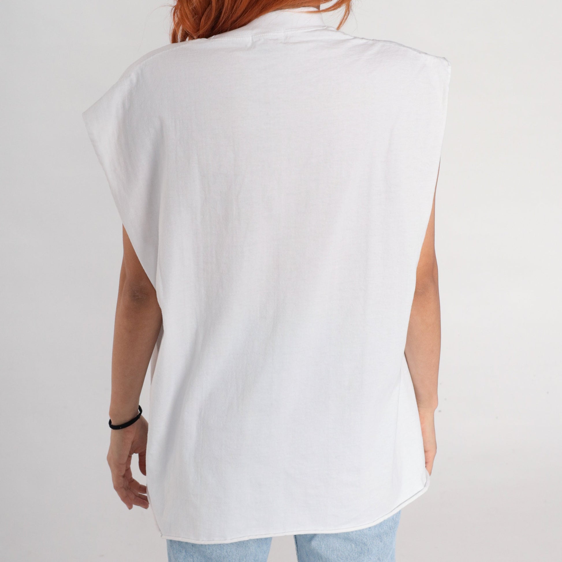 00s Boracay Philippines Seashell Graphic Tank Top White Large