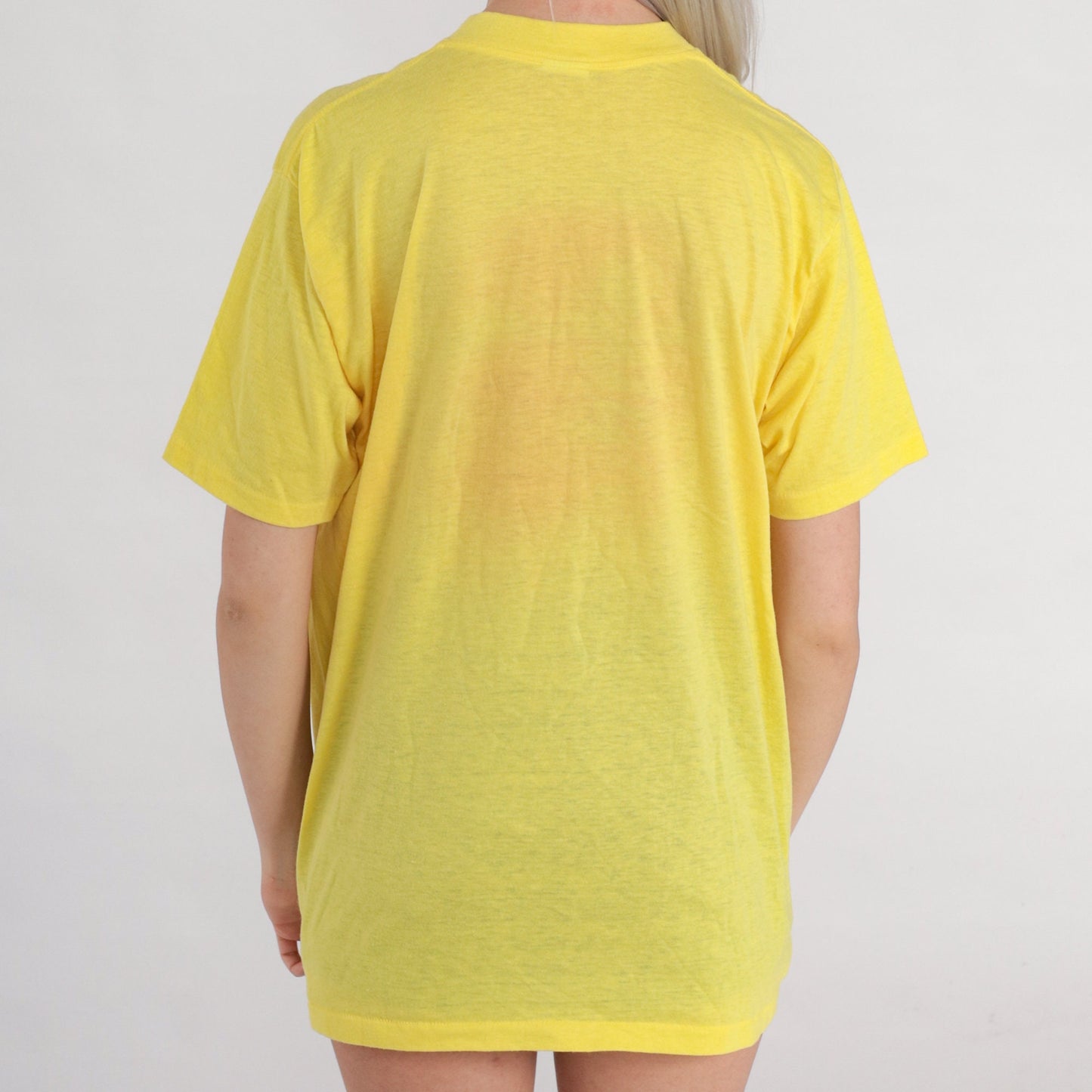 80s Albert Camus Quote Friendship T-Shirt Yellow Graphic Single Stitch Extra Large