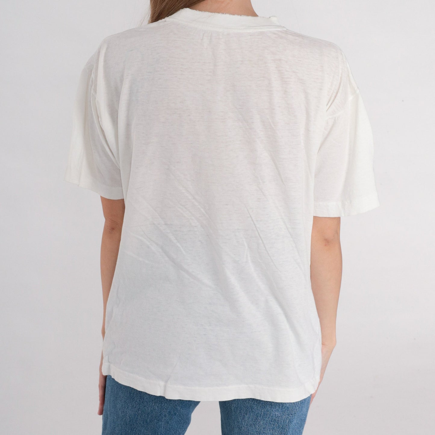 90s Shit Happens San Francisco Duck Graphic T-Shirt White Single Stitch Large