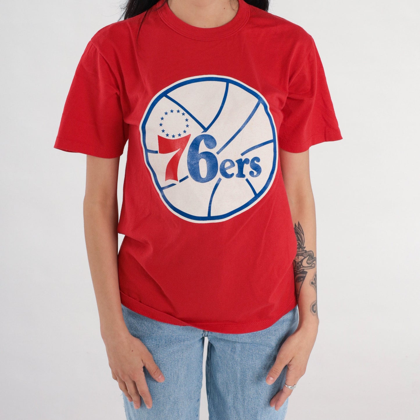 90s 76ers Basketball Piedmont Recreation Department Graphic Tee Red Medium M