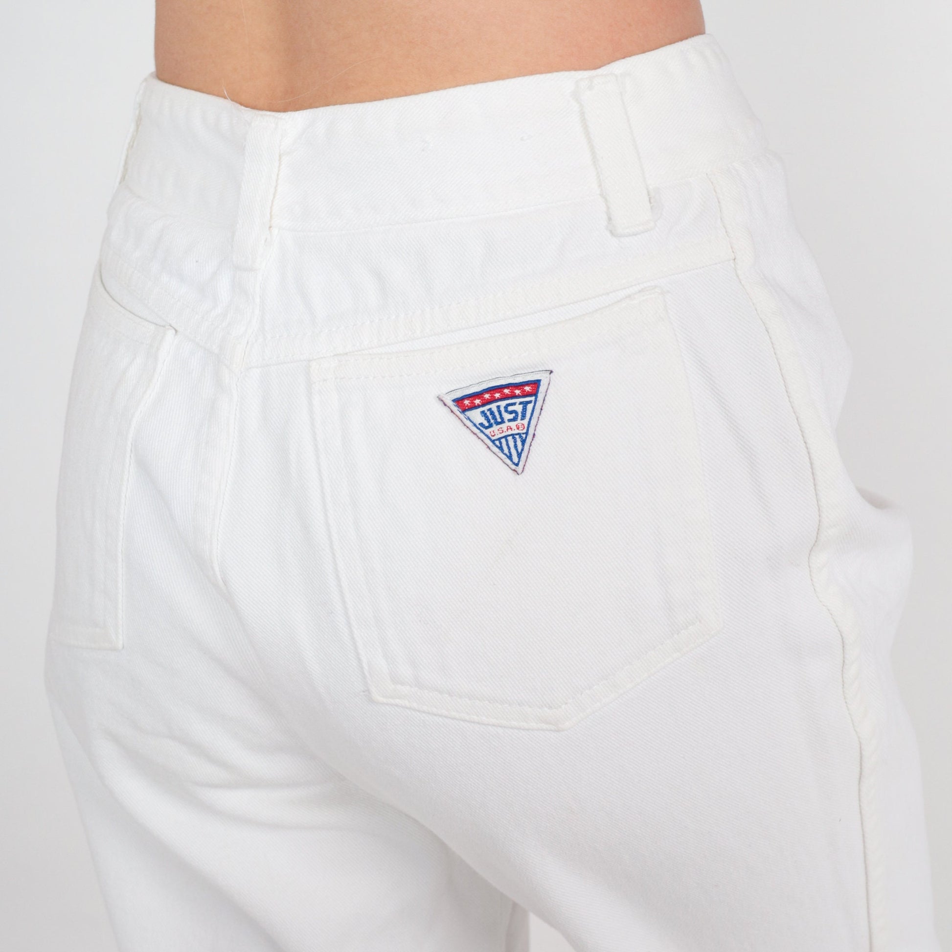 90s White Tapered Mom Jeans High Rise Cotton Denim Small 28