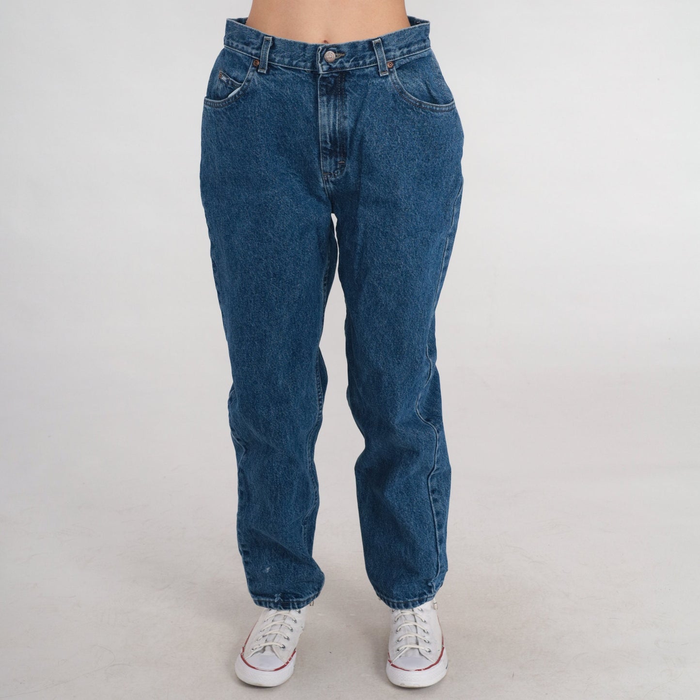 90s Lee High Waist Mom Jeans Dark Wash Straight Leg Denim Large