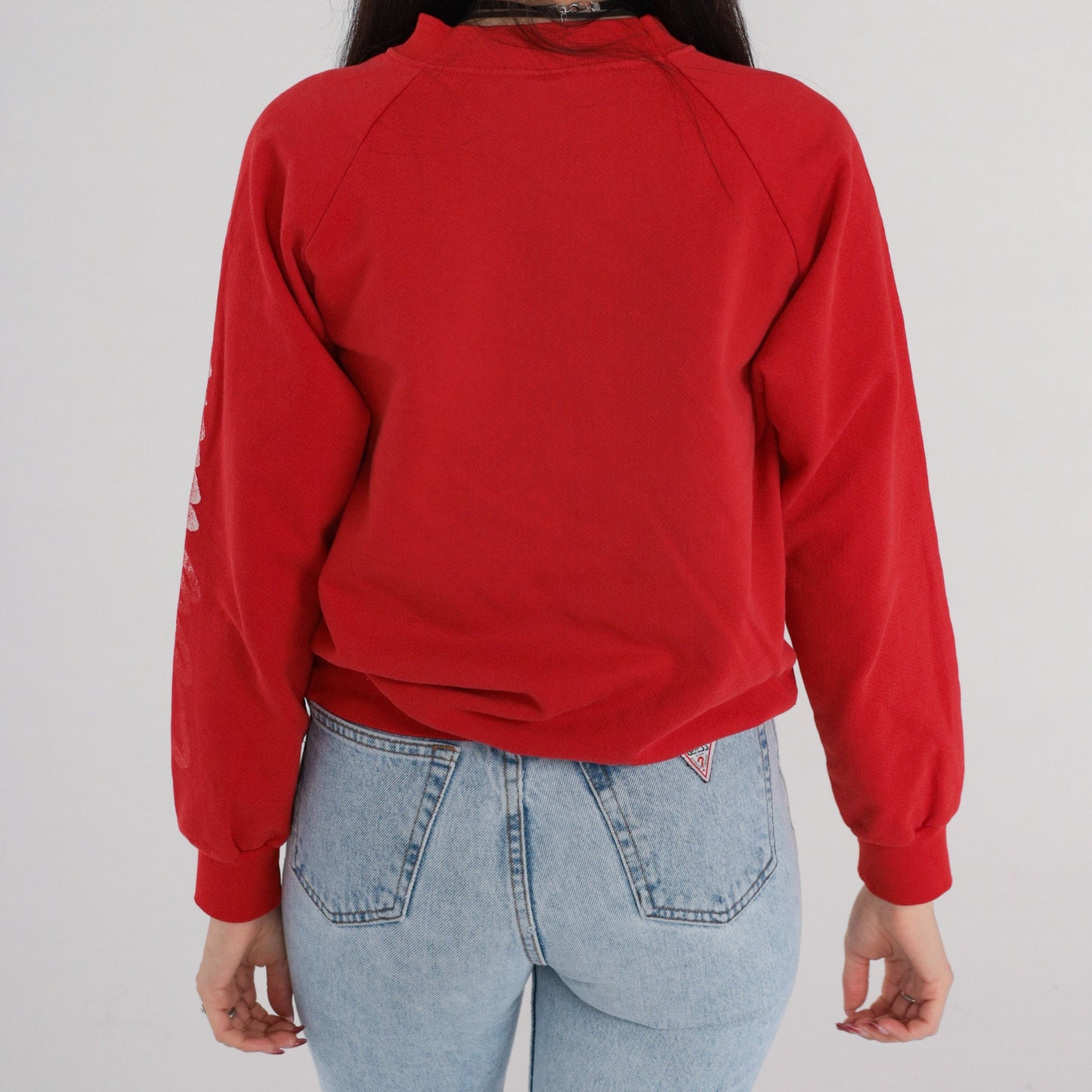 80s Colorado Spellout Raglan Sweatshirt Red Graphic Crewneck Medium
