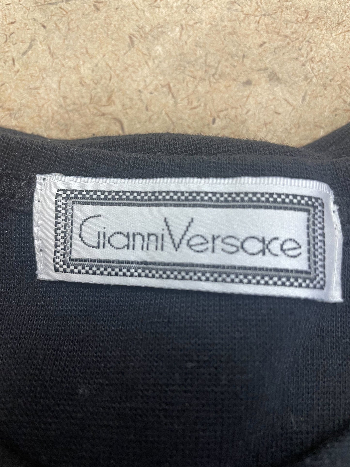 90s Versace Jeans Couture Embroidered Logo T-Shirt Black Extra Small XS