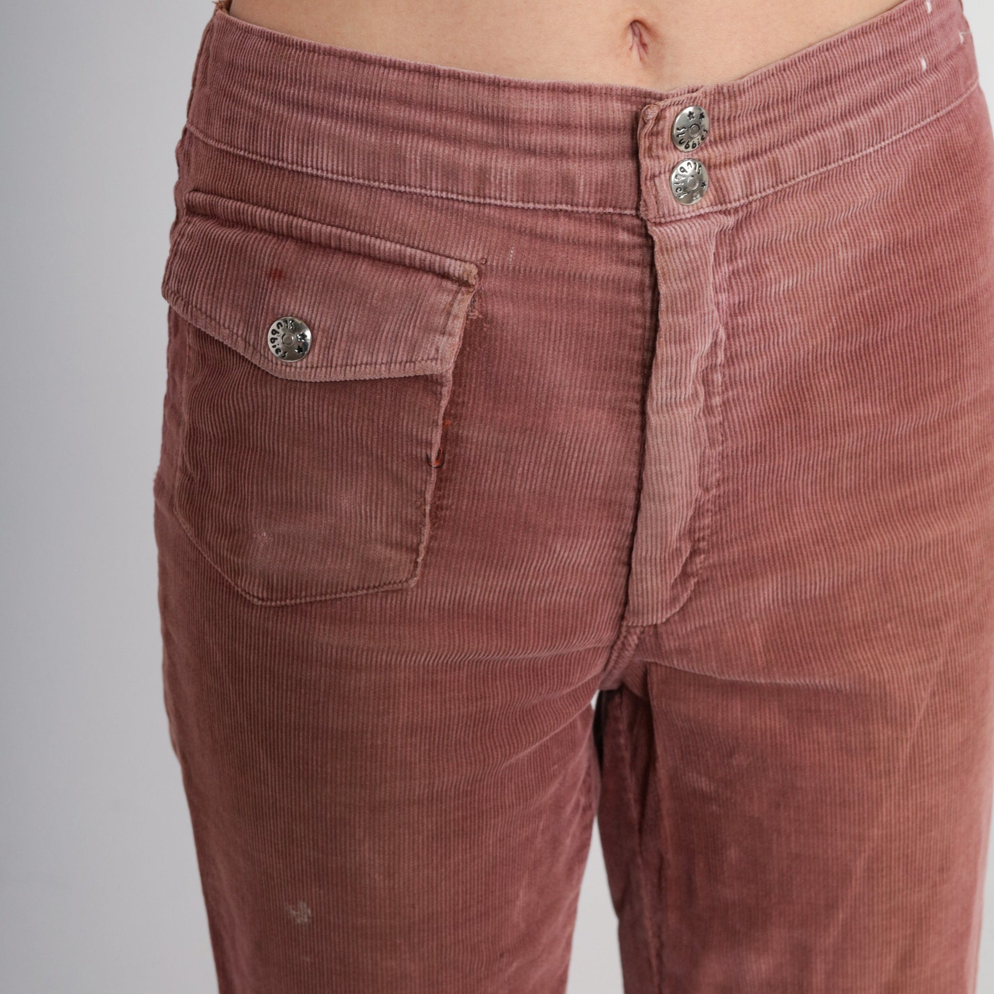 70s Stubbies Brown Corduroy Straight Leg Pants Mid Rise Extra Small