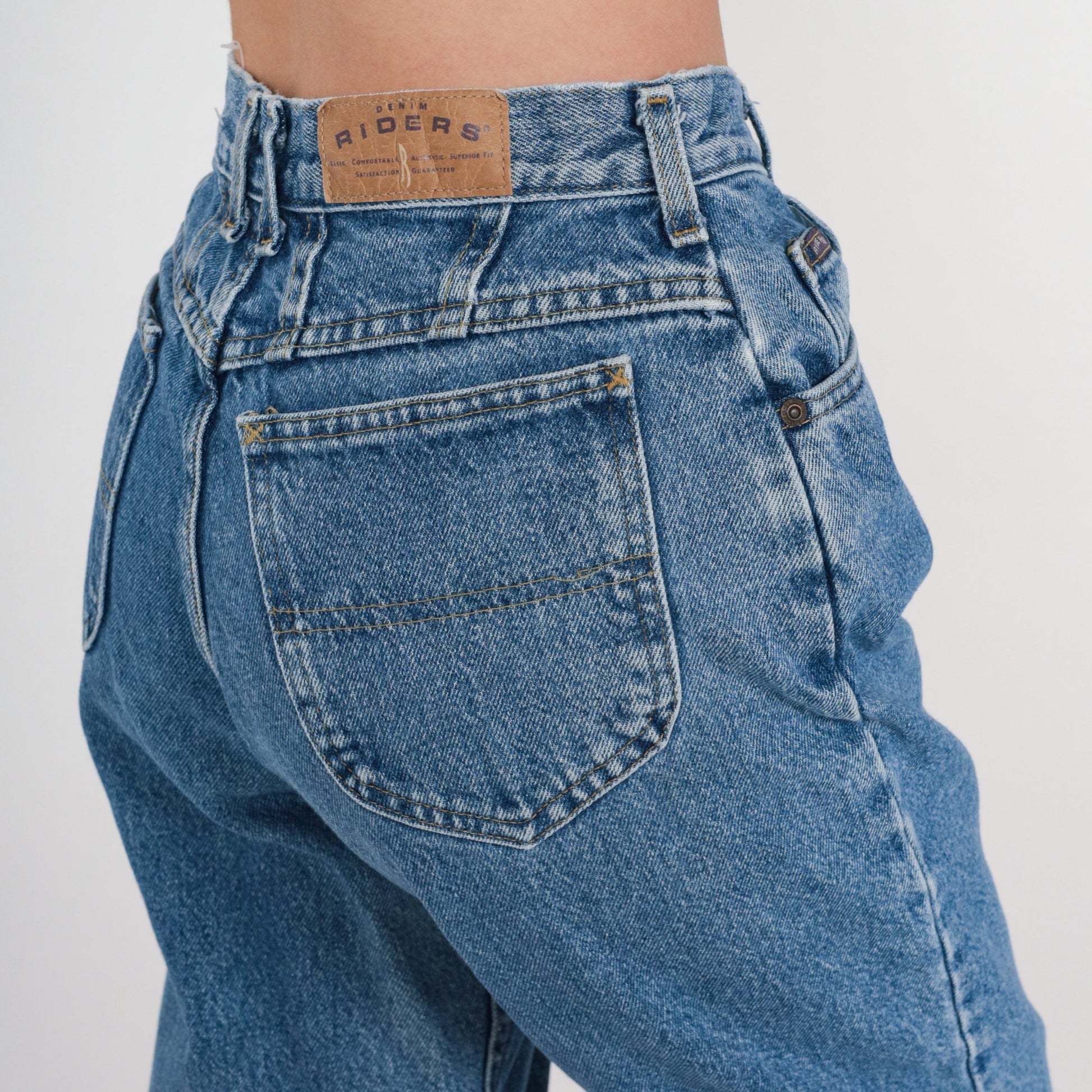 Lee Riders 90s High Waist Tapered Jeans Blue Denim Small