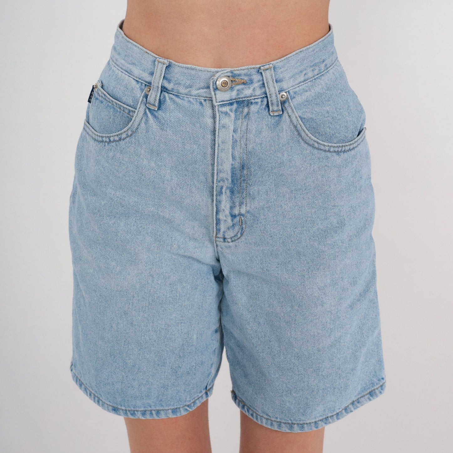 90s Bugle Boy High-Waisted Denim Shorts Blue Small