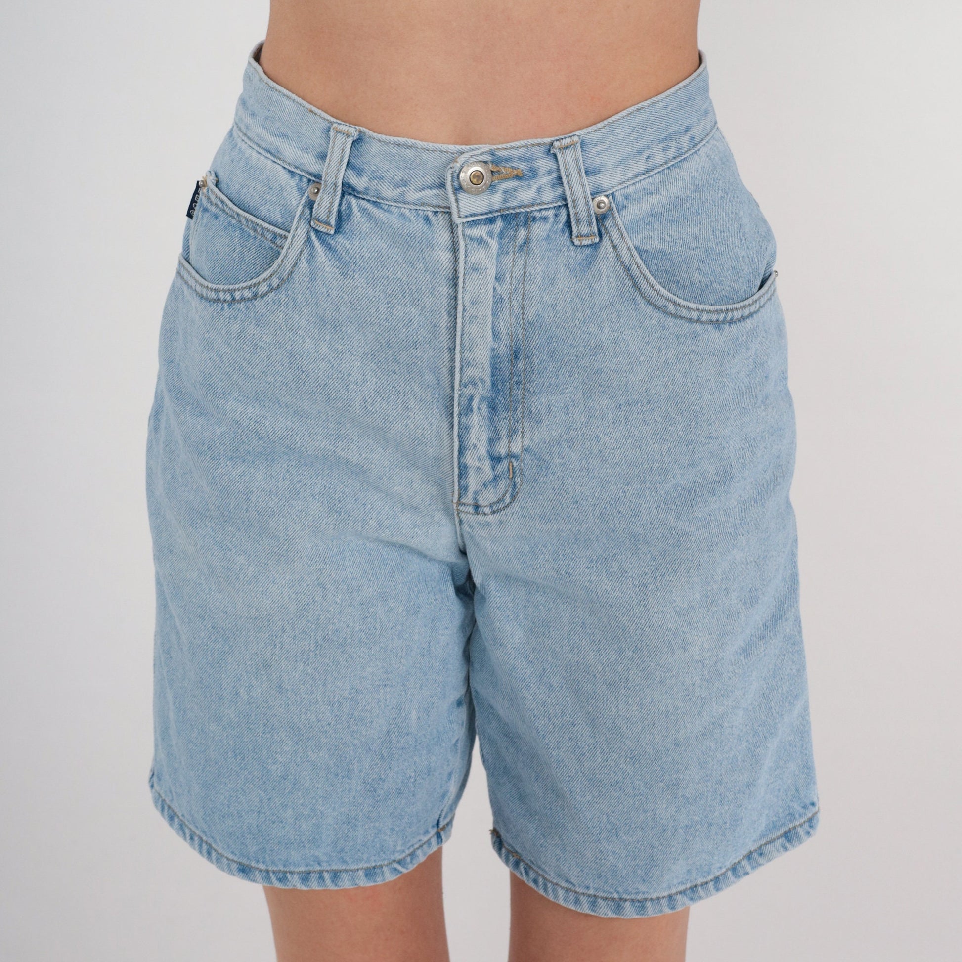 90s Bugle Boy High-Waisted Denim Shorts Blue Small