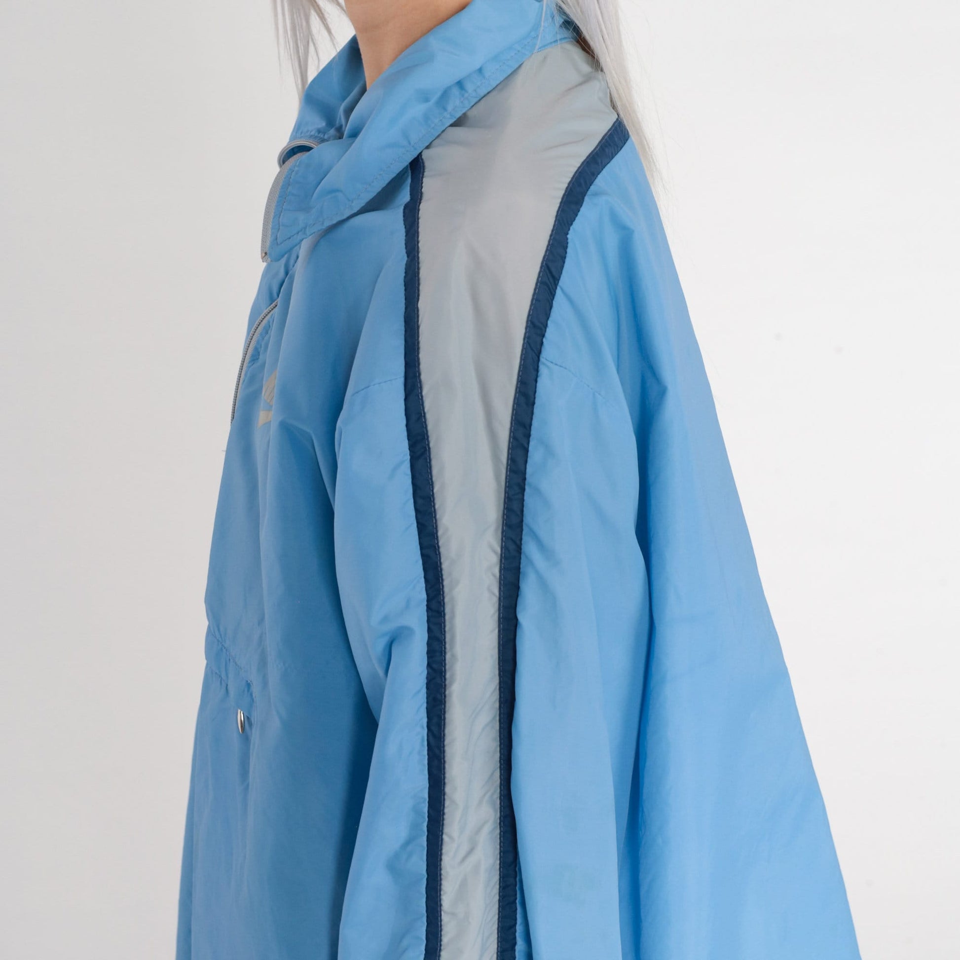 80s Nike Windbreaker Blue Quarter Zip Nylon Jacket Extra Large XL