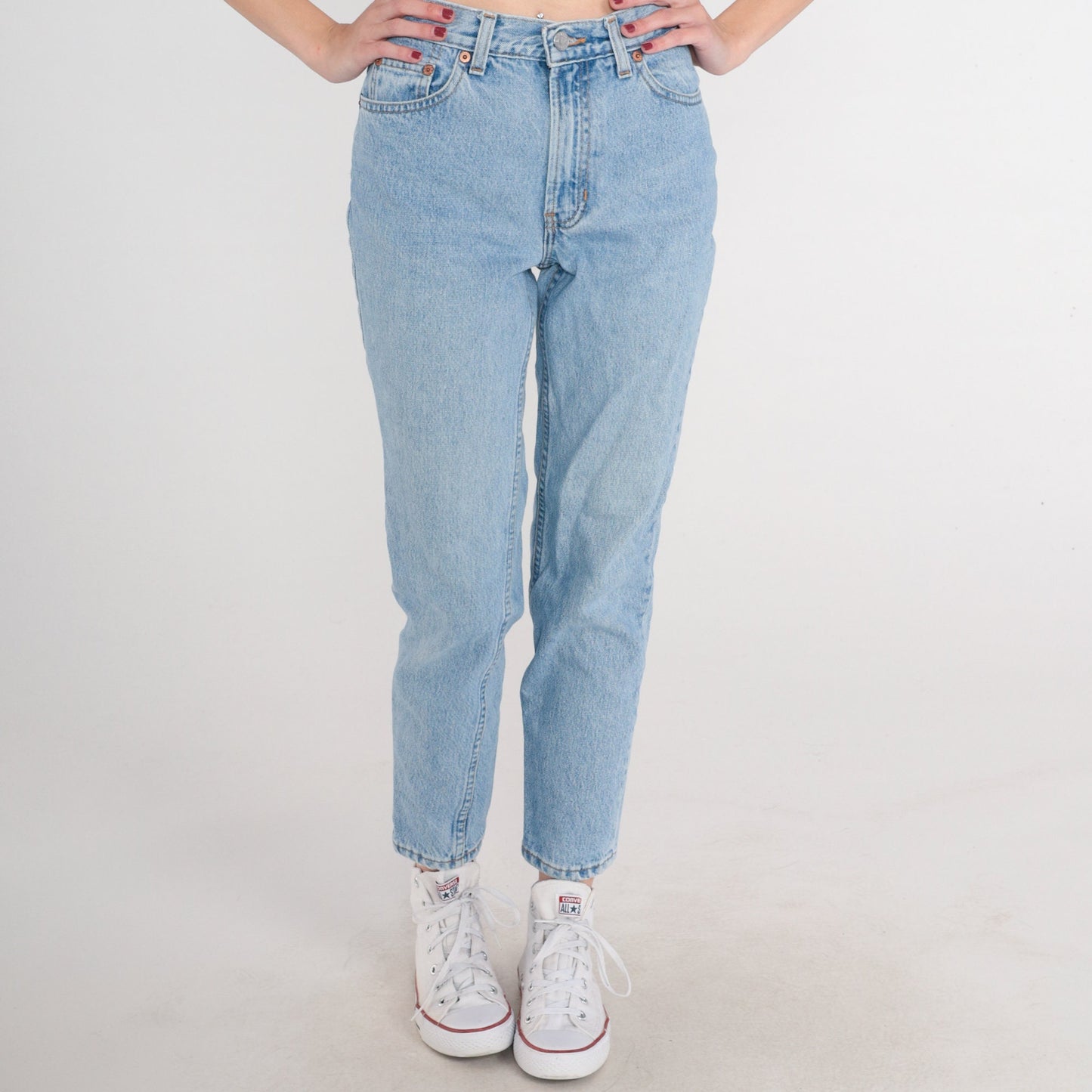 90s Gap Tapered Mom Jeans Light Wash Blue Denim Mid Rise Extra Small