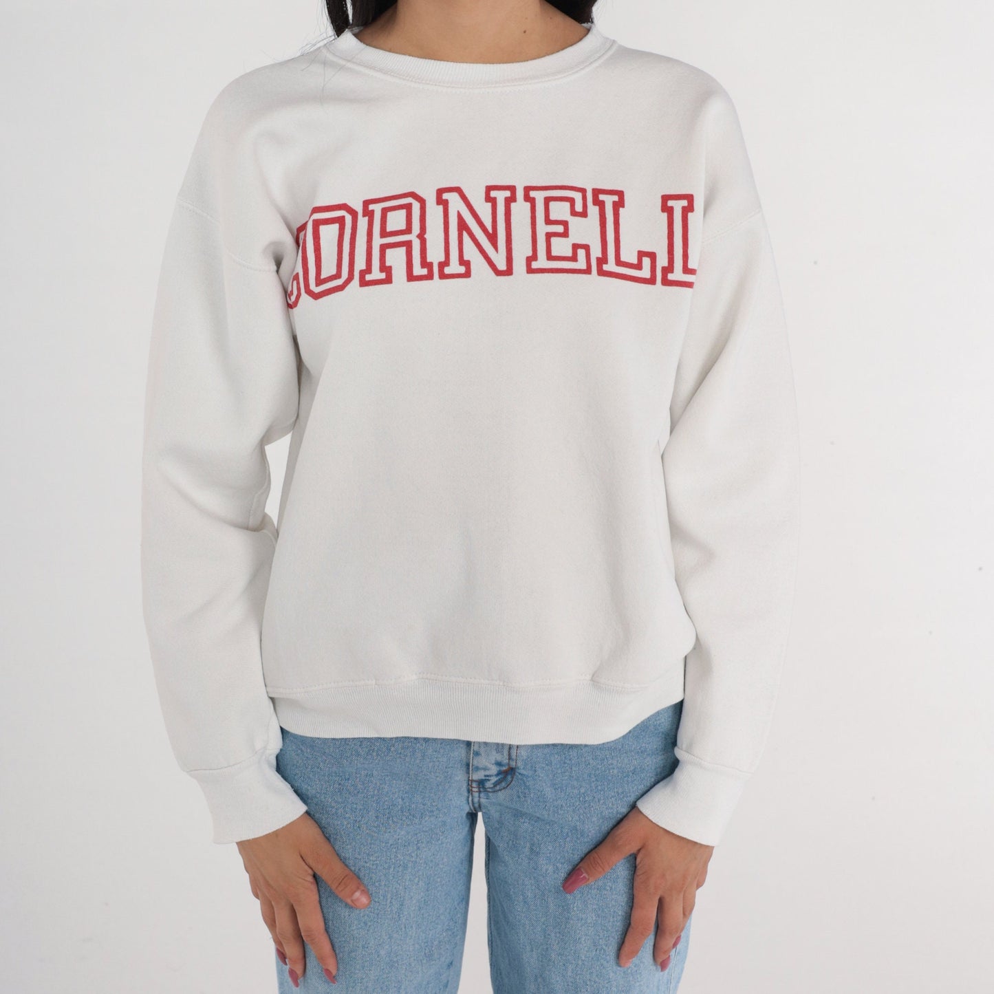 90s Cornell University Sweatshirt White Logo Crewneck Jansport Large