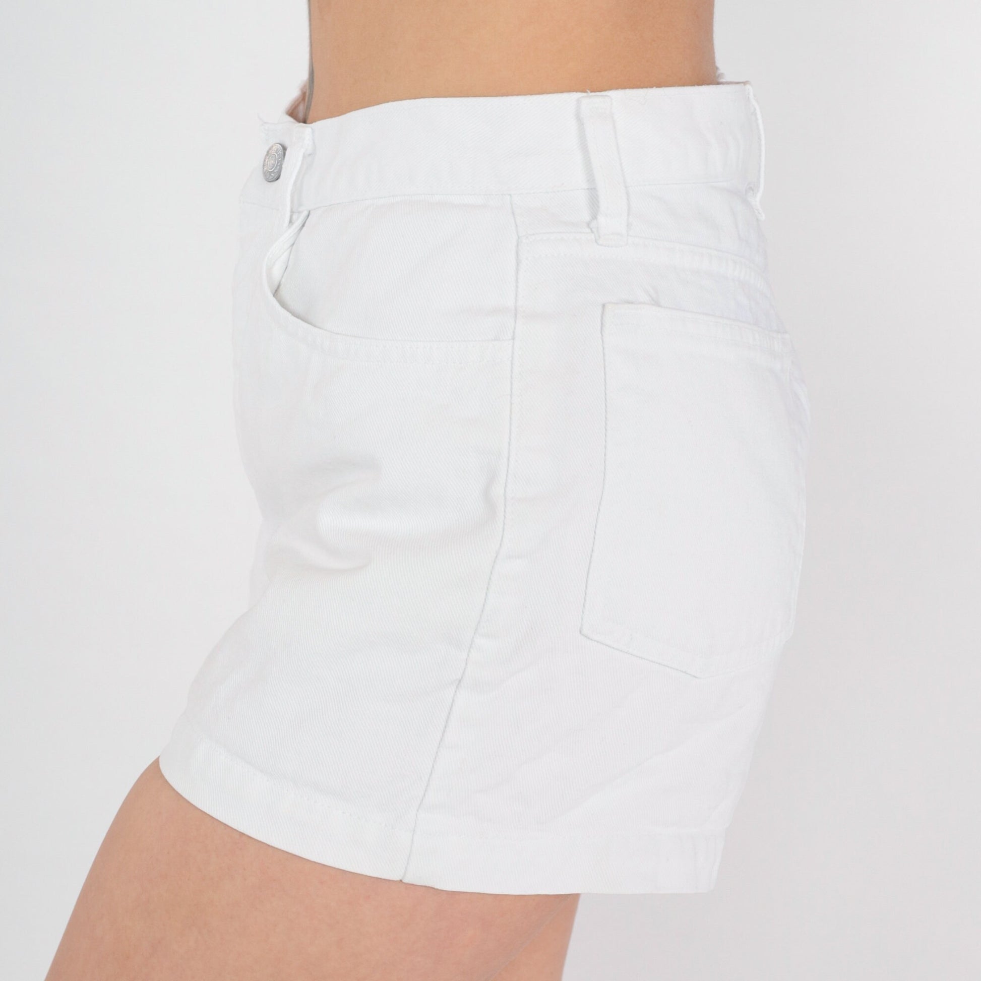 90s Guess White Denim High-Waist Shorts Medium