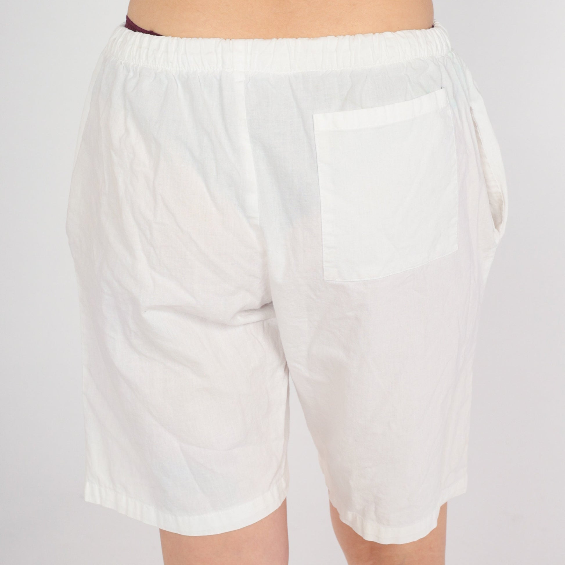 90s LA Gear White Neon Palm Tree Shorts High Waist Medium Large
