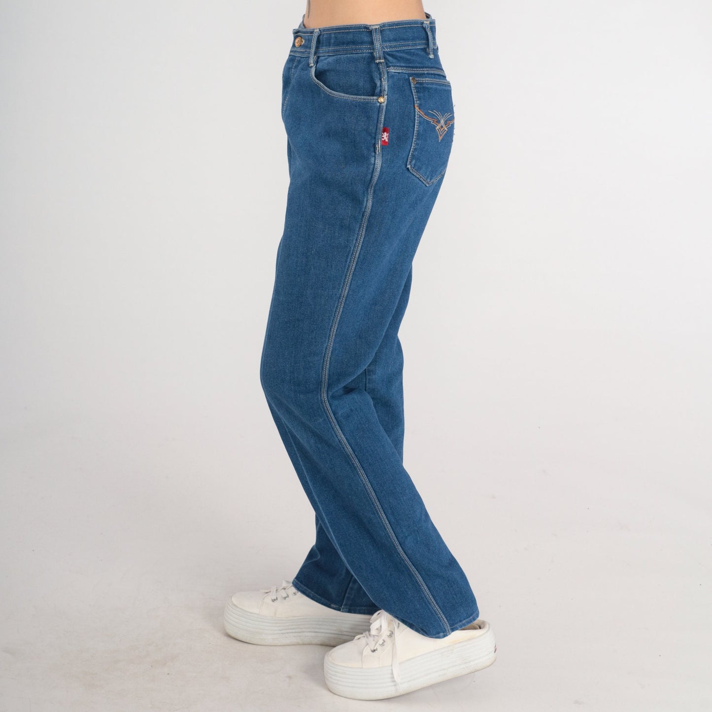 80s Braxton High-Waist Straight Leg Jeans Blue Denim Medium Tall