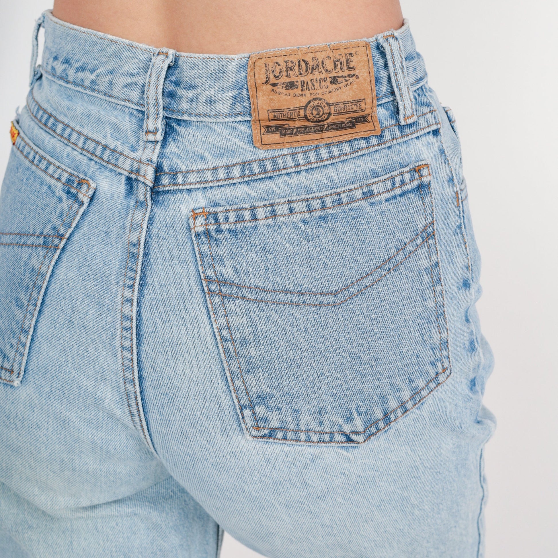 90s Jordache High-Waist Mom Jeans Ankle Zip Blue Denim Extra Small