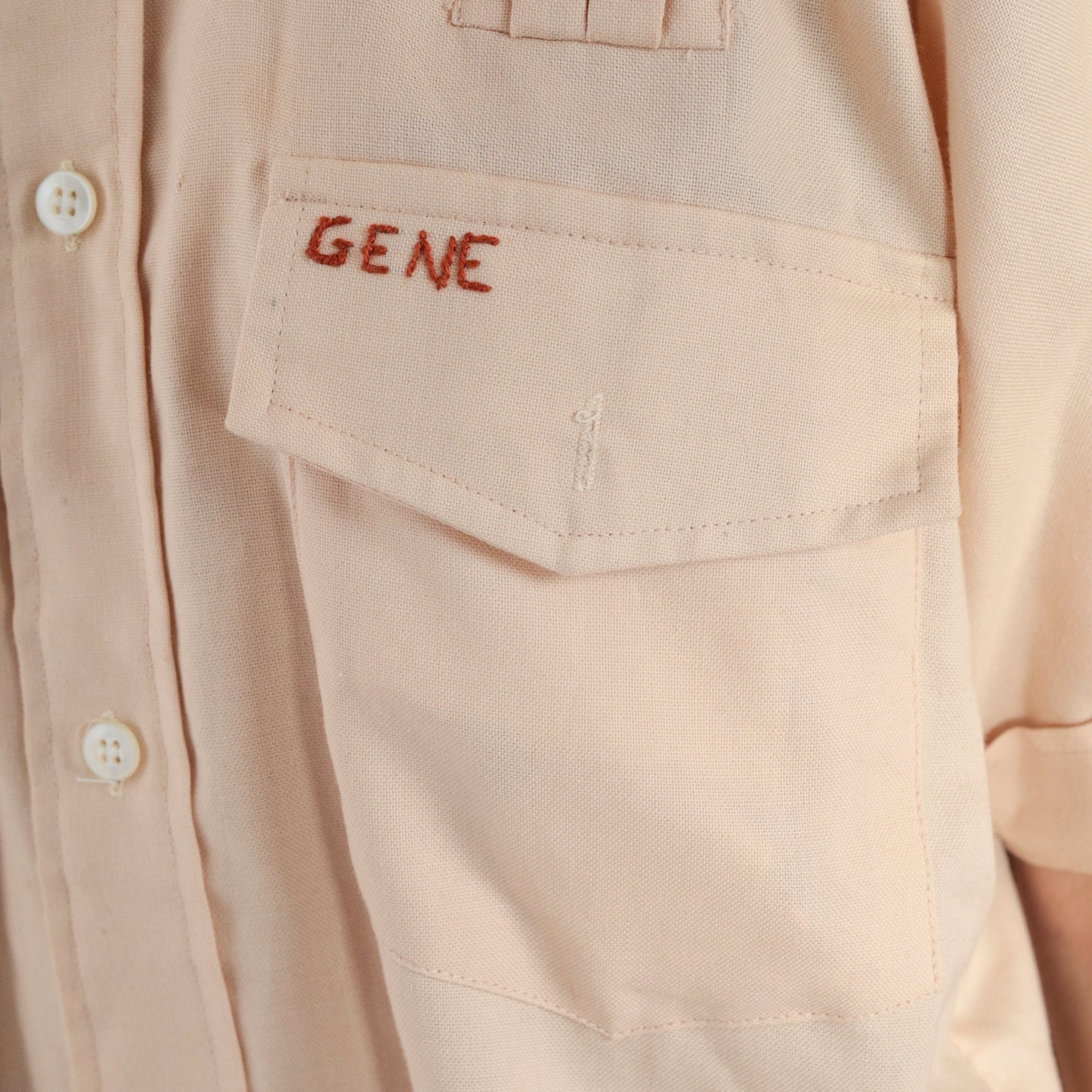 70s Gotcha Trap Team Hunting Shirt Beige Quilted Button Up Medium
