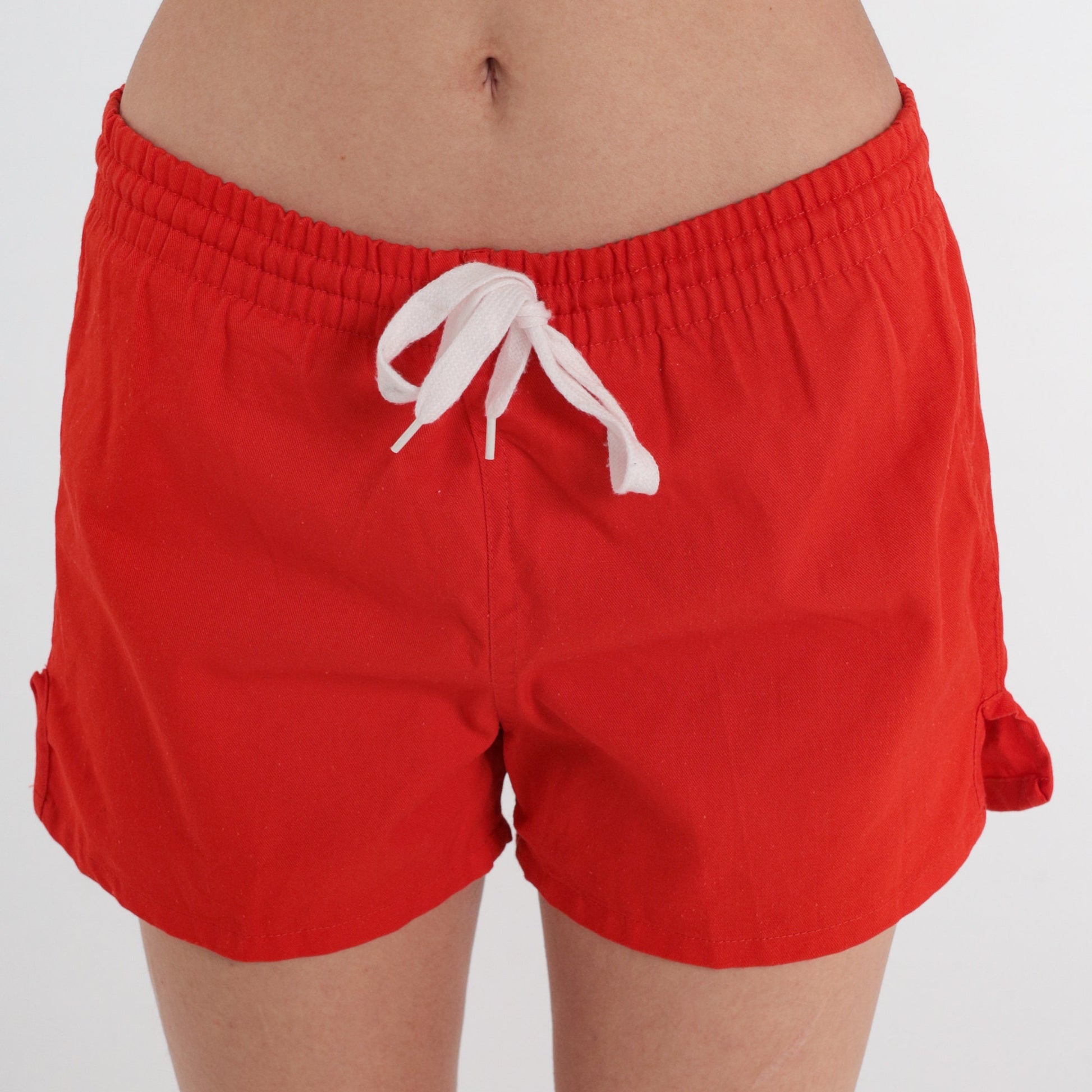 80s Red Dolphin Shorts Drawstring Jogging Athletic Small