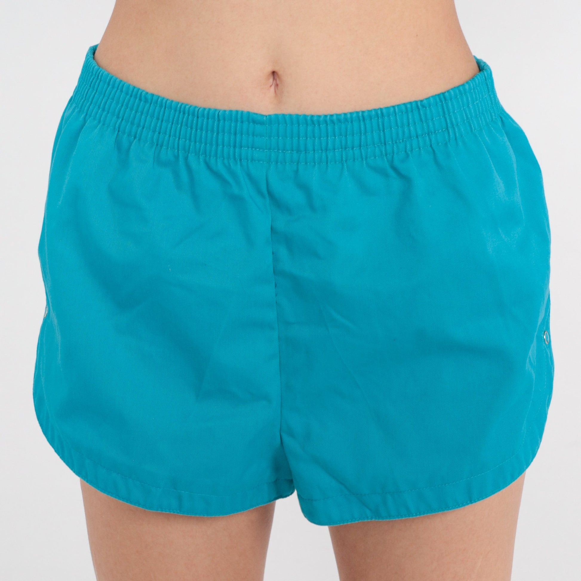80s Tomboy Le Sport Turquoise Running Shorts High Waist Small Medium