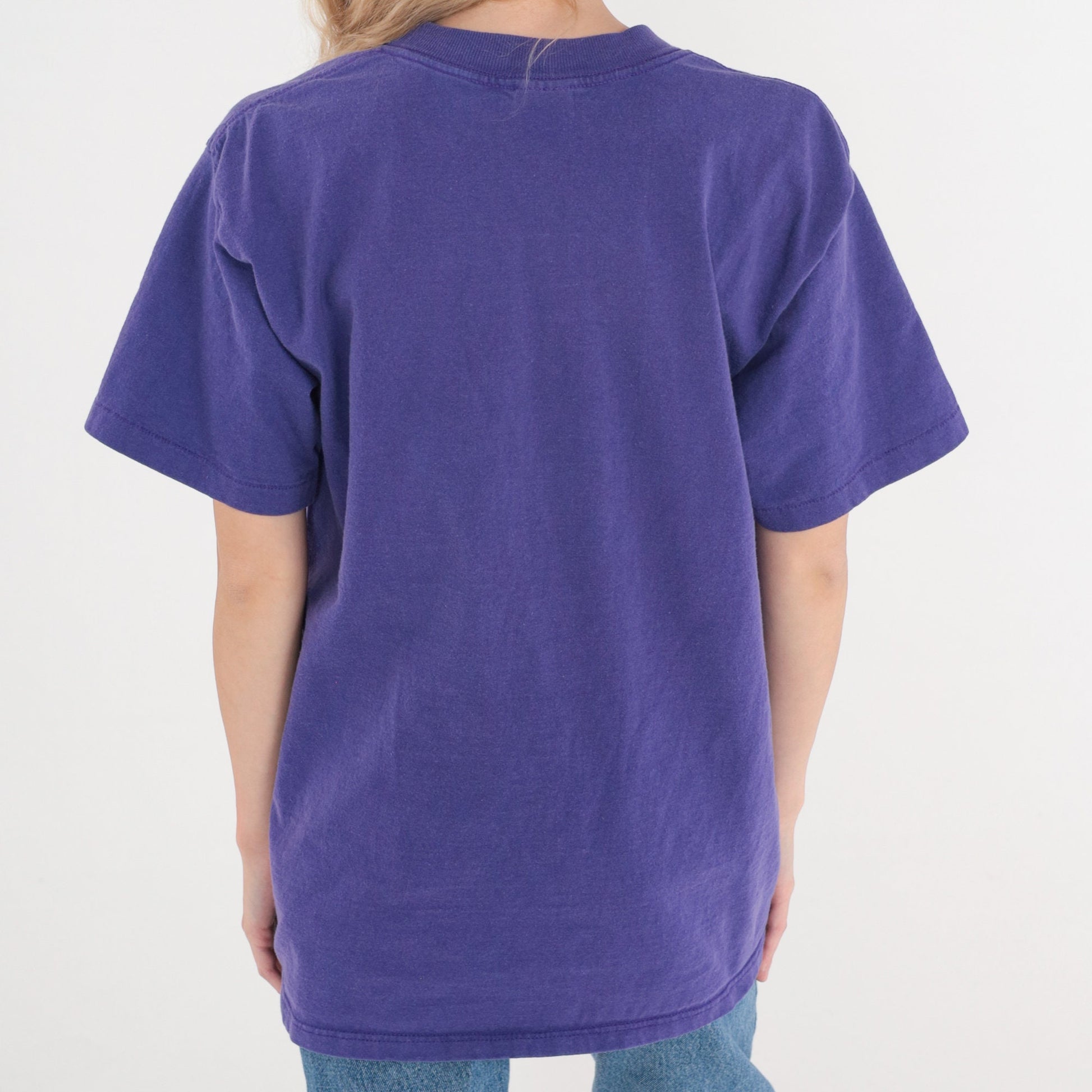 90s Tubac Arizona Cactus Embroidered T-Shirt Purple Graphic Tee Medium