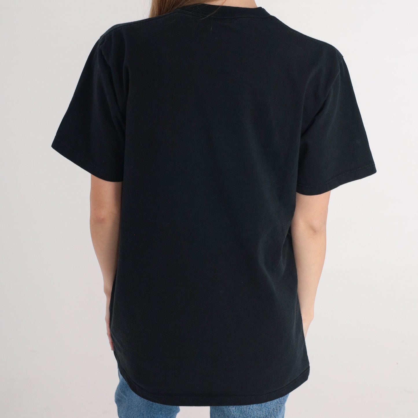 90s Dragon Sacred Geometry Graphic T-Shirt Black Medium M