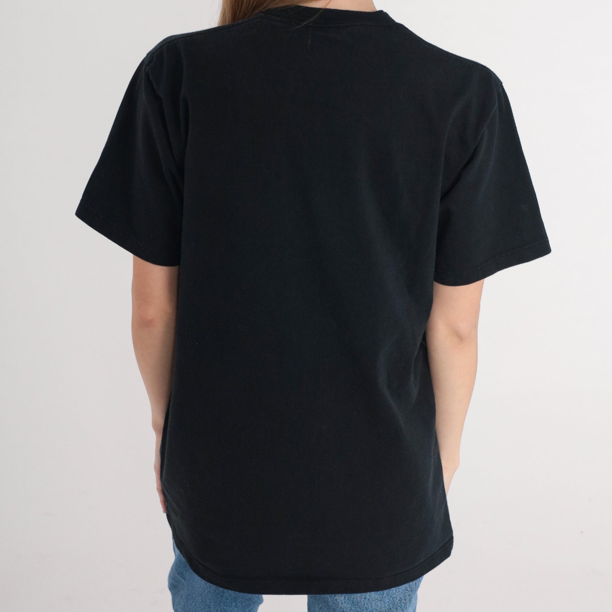 90s Dragon Sacred Geometry Graphic T-Shirt Black Medium M