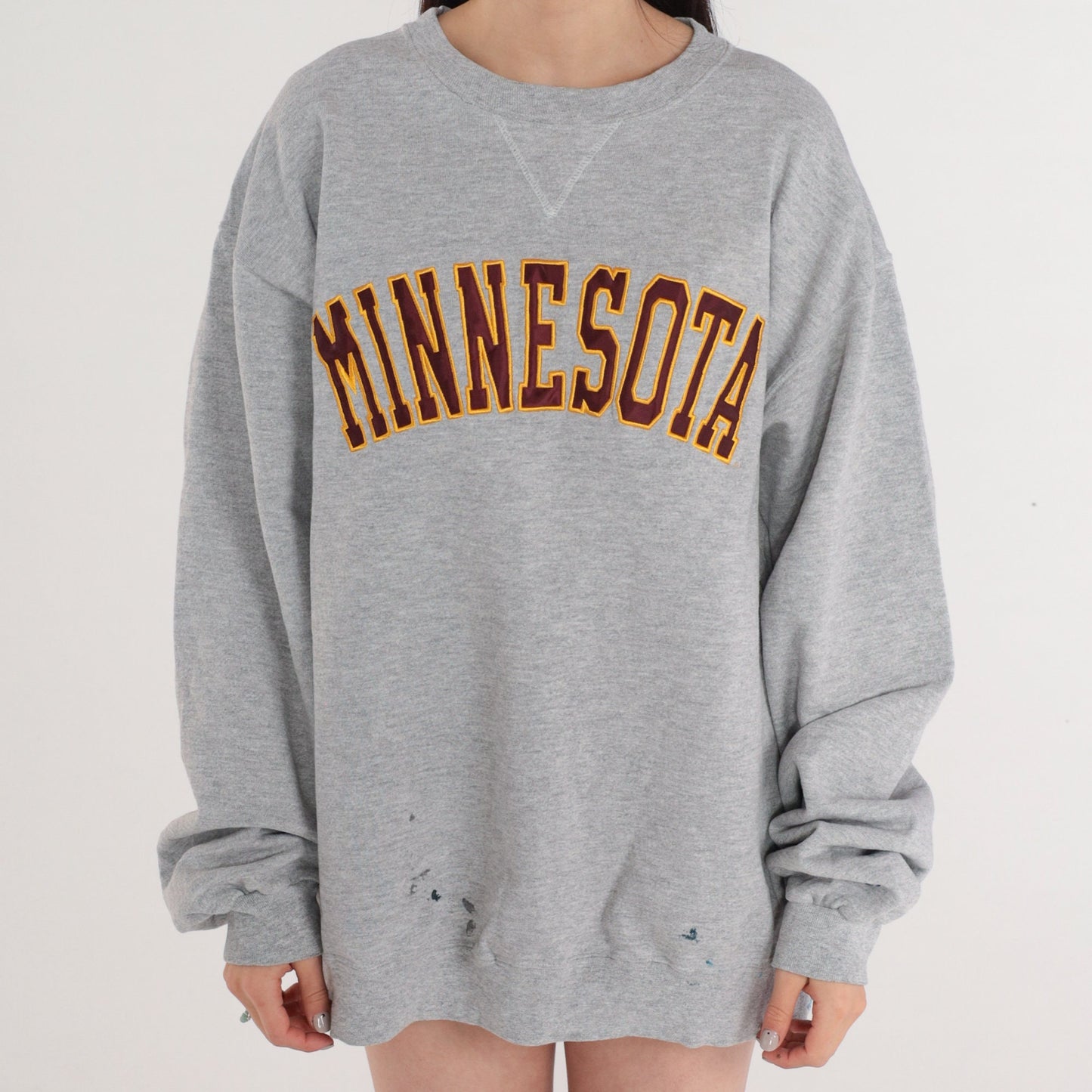 00s Champion Minnesota Golden Gophers Sweatshirt Heather Grey XL