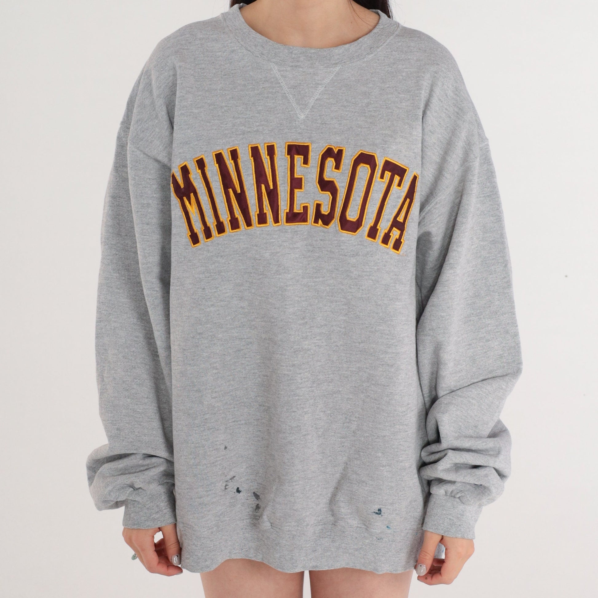 00s Champion Minnesota Golden Gophers Sweatshirt Heather Grey XL