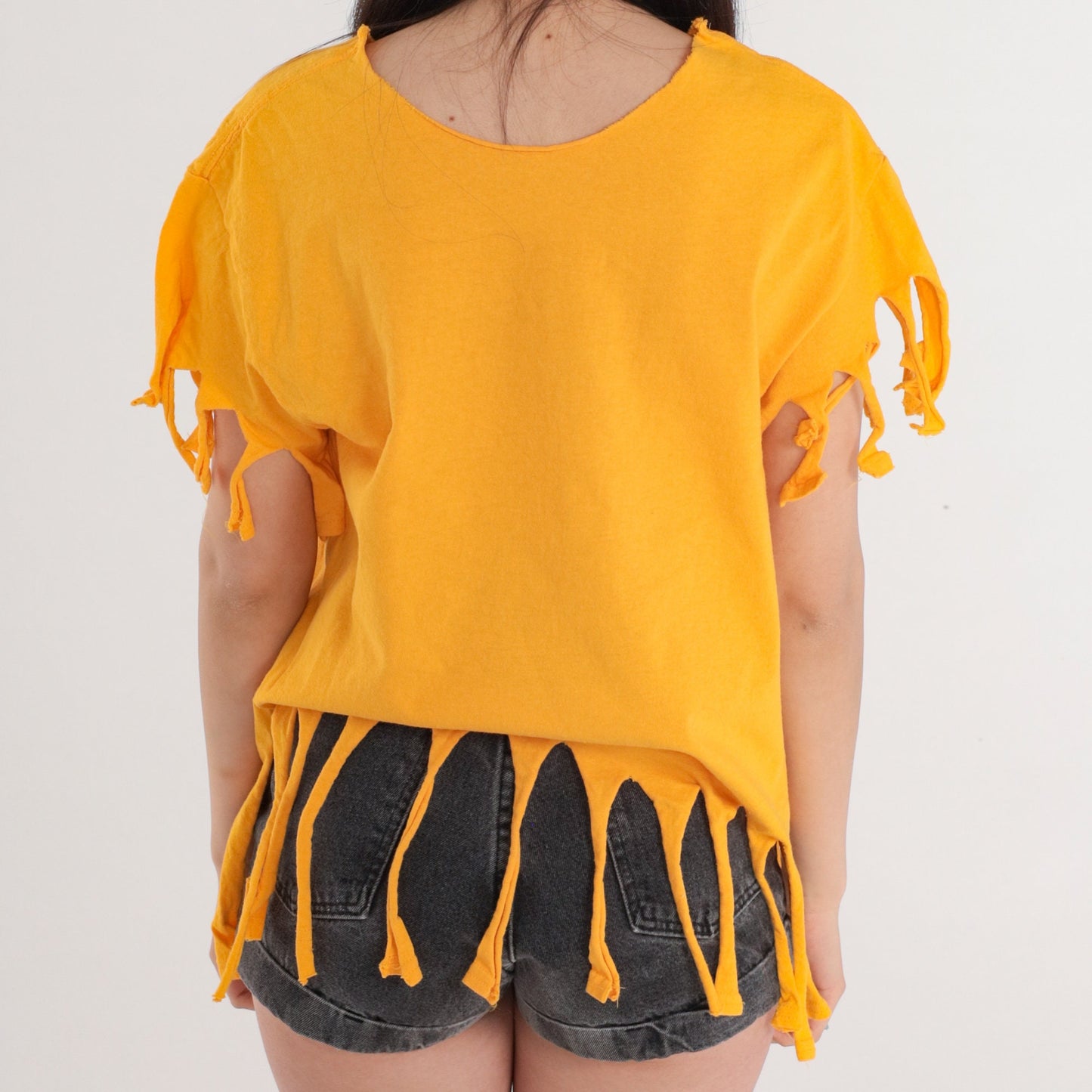 90s New Mexico Zia Graphic T-Shirt Yellow Fringe Trim Medium M