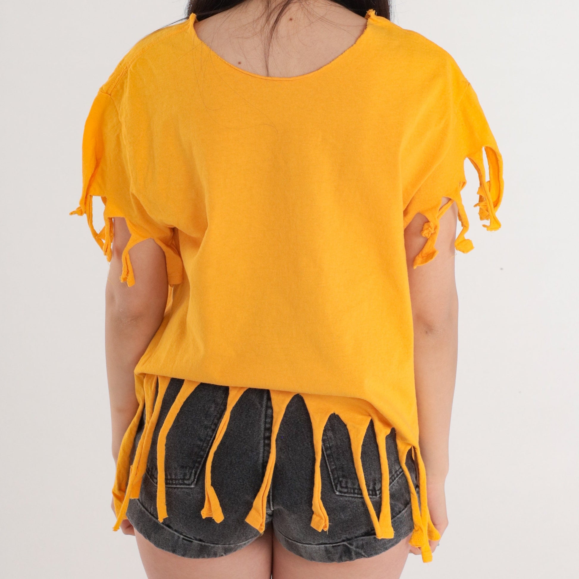 90s New Mexico Zia Graphic T-Shirt Yellow Fringe Trim Medium M