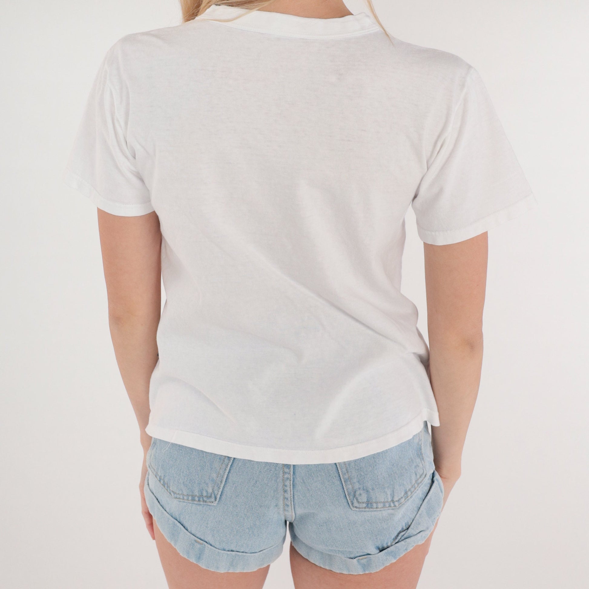 80s Greece Sailboat Graphic T-Shirt White Single Stitch Nautical Tee Extra Small