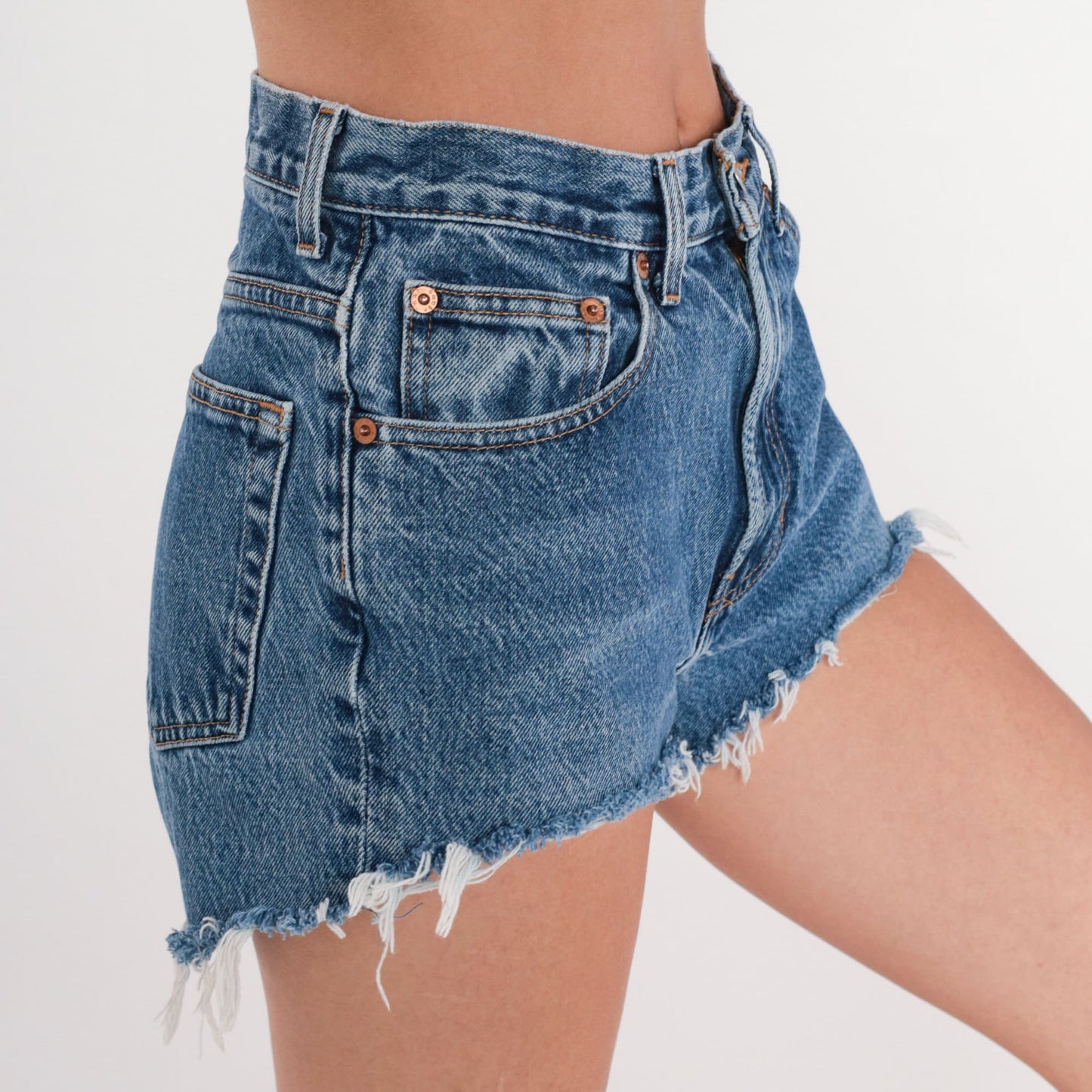 90s Gap Denim Cutoff Shorts Blue Mid Rise Frayed XS