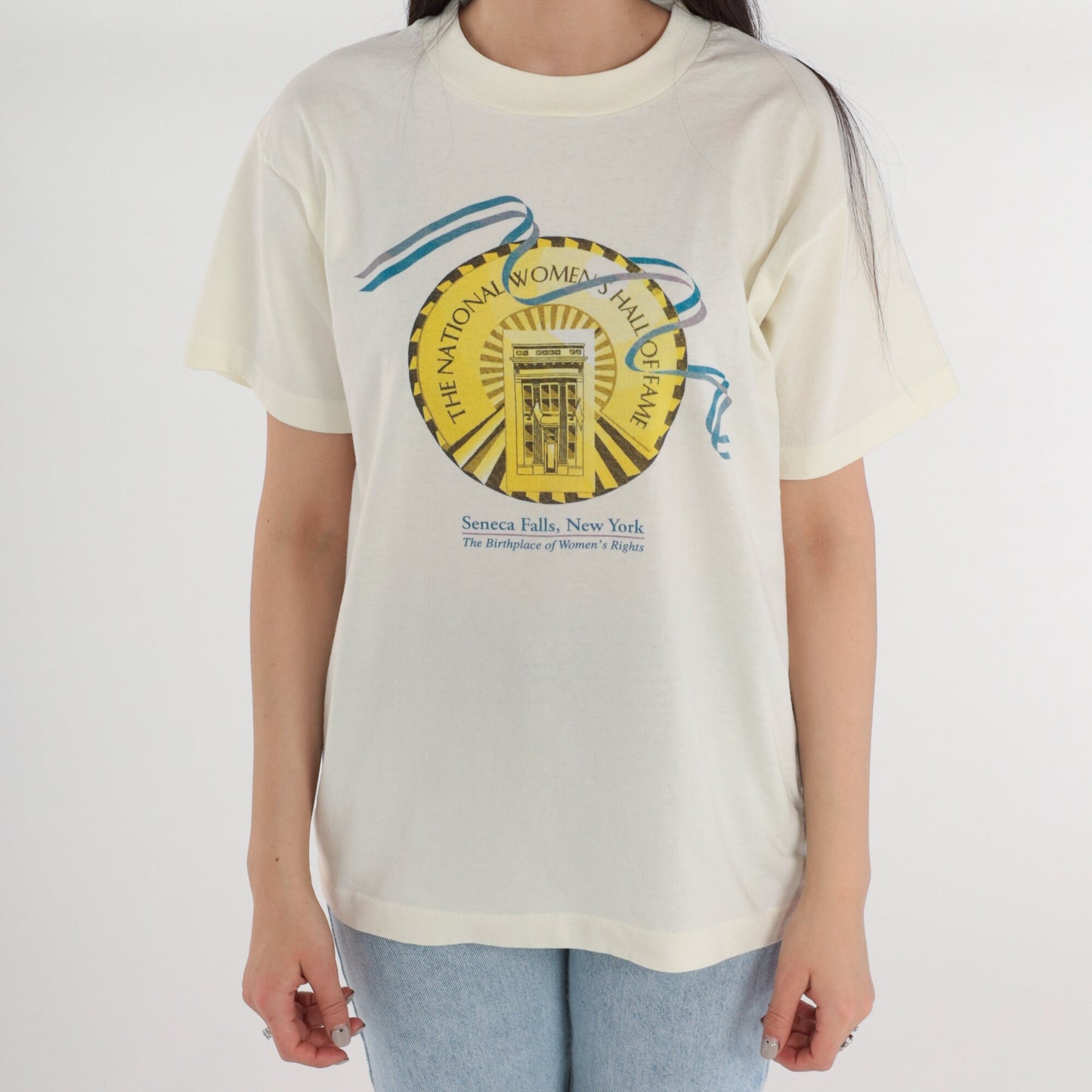 90s National Women's Hall of Fame Graphic Tee White Single Stitch Medium M