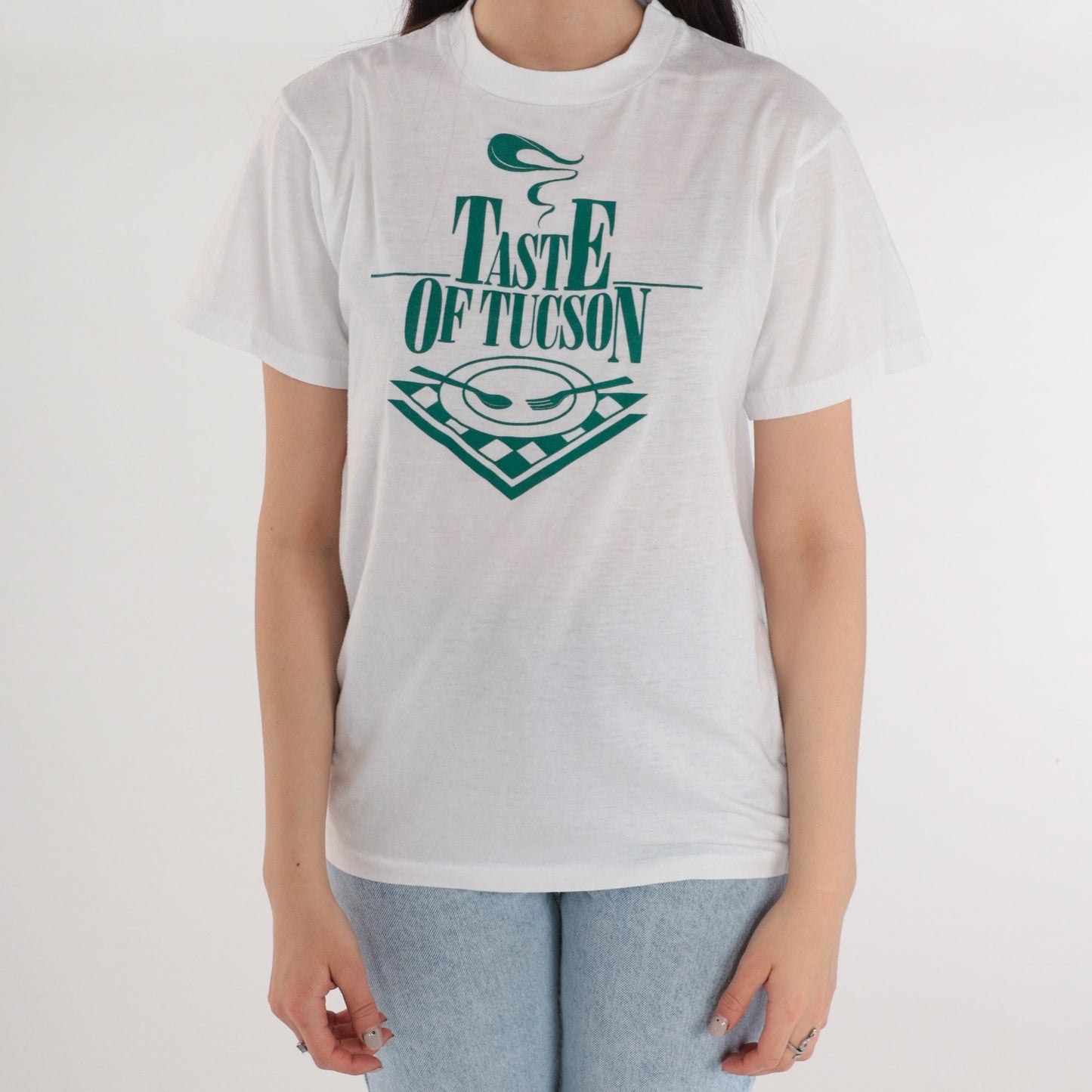 90s Taste of Tucson Arizona Graphic T-Shirt White Single Stitch Medium M