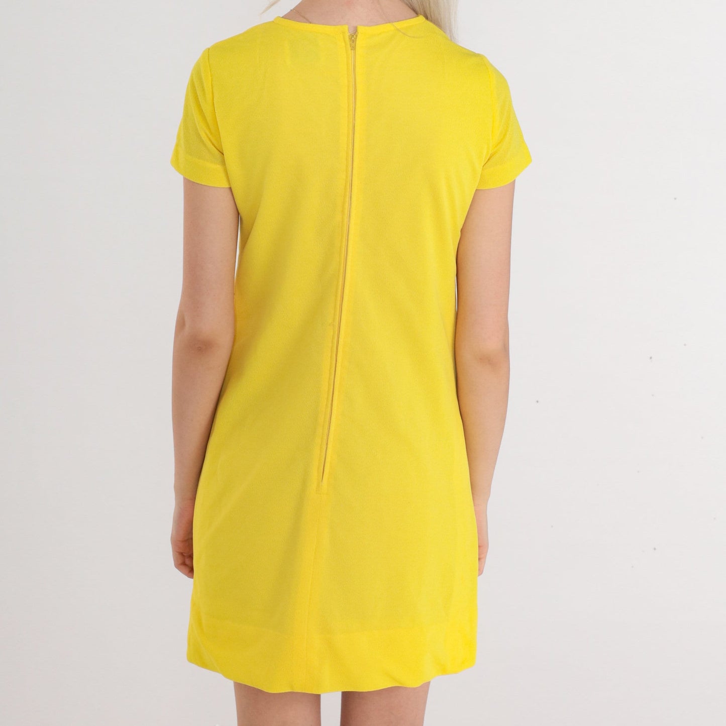 60s Lanz Original Yellow Keyhole Shift Mini Dress Small