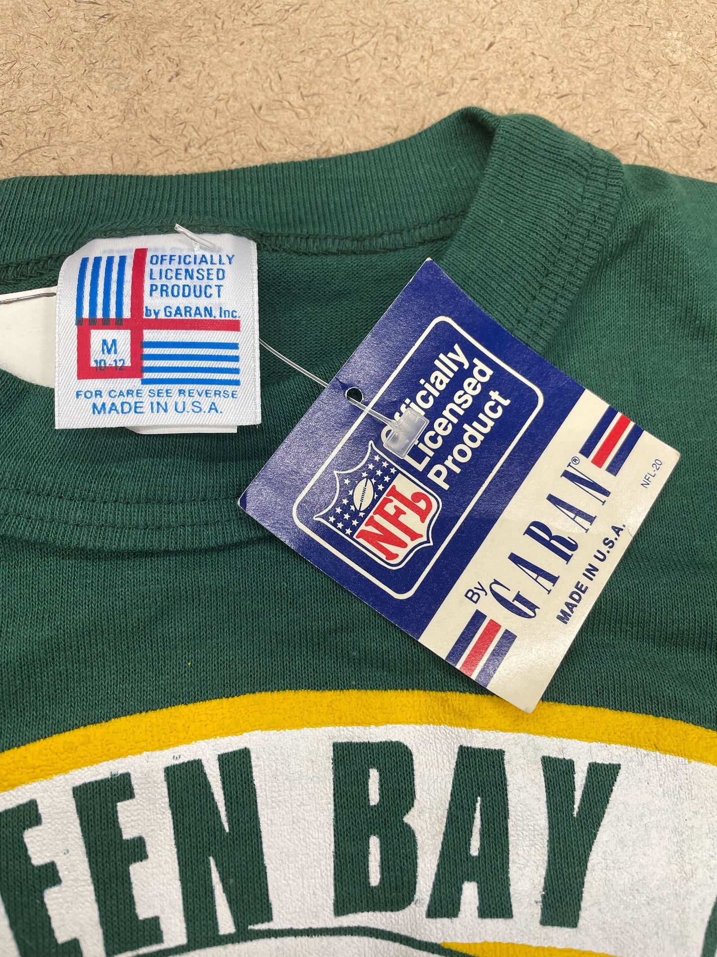 80s Green Bay Packers NFL Graphic T-Shirt New Old Stock Green Extra Small